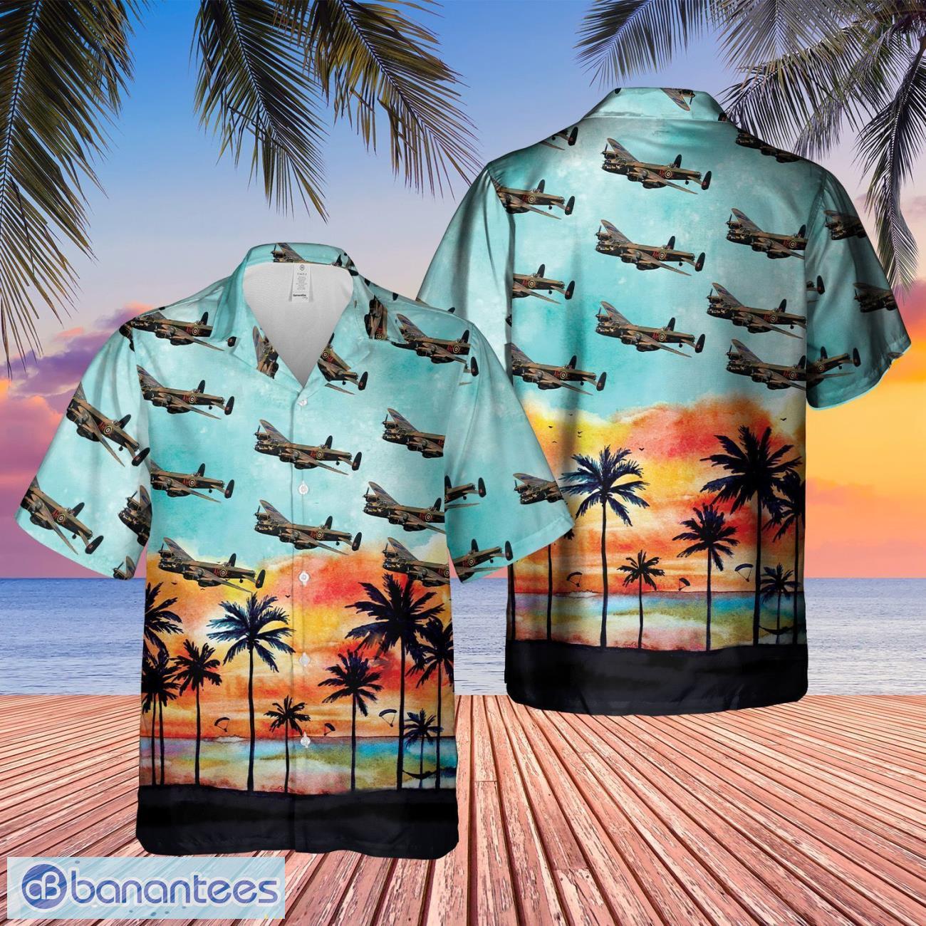 royal air force avro lancaster hawaiian shirt beach summer shirt image Royal Air Force Avro Lancaster Hawaiian Shirt Beach Summer Shirt Product Photo 1