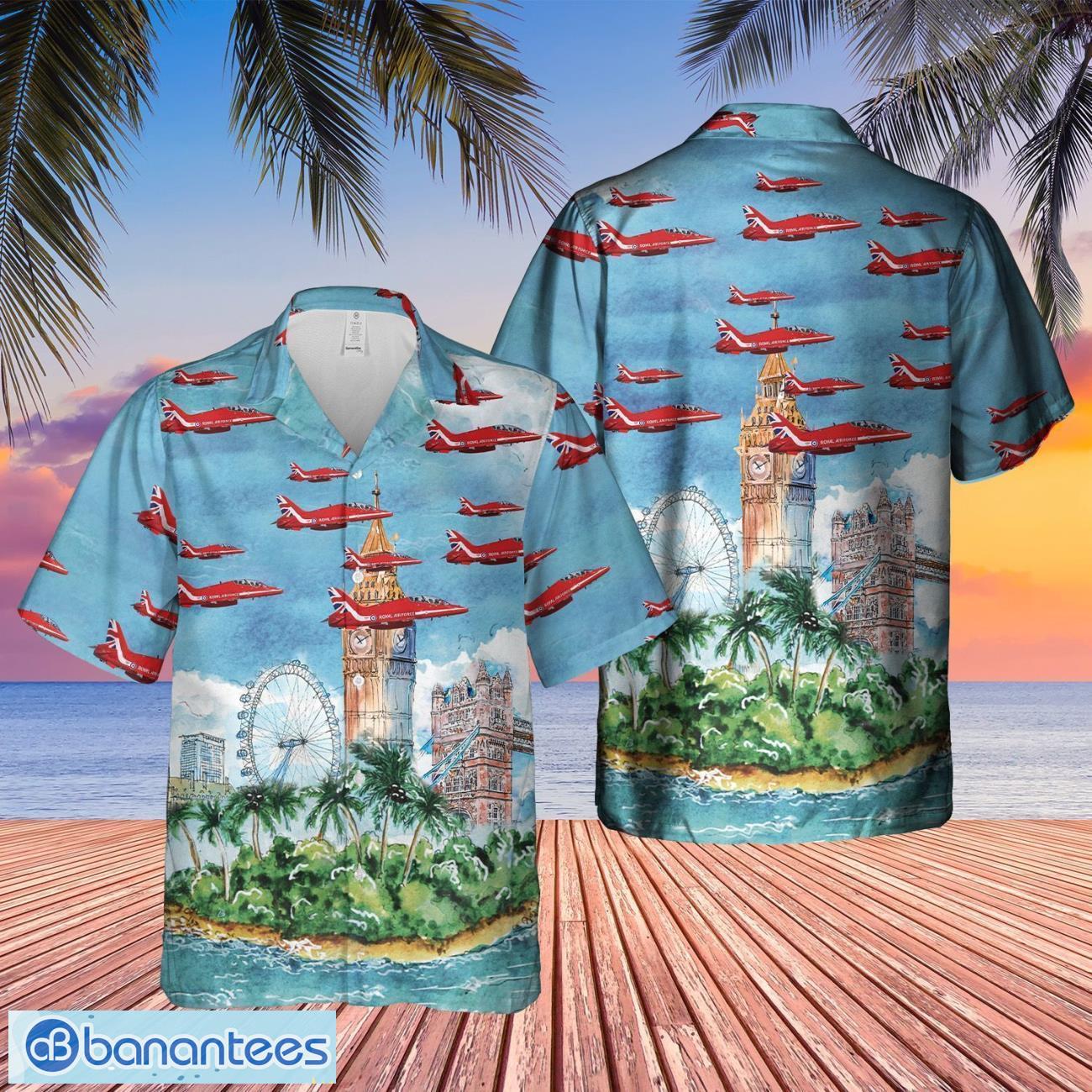 royal air force red arrows hawaiian shirt beach summer shirt image Royal Air Force Red Arrows Hawaiian Shirt Beach Summer Shirt Product Photo 1
