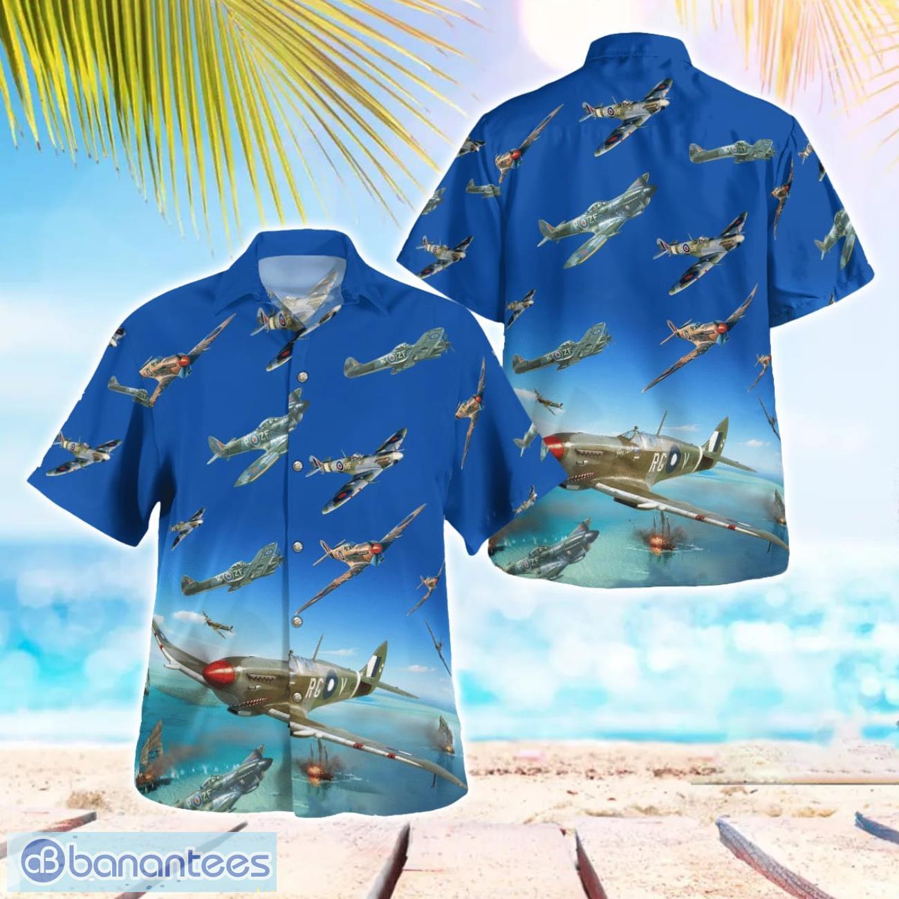 royal air force supermarine spitfire hawaiian shirt men women beach shirt image Royal Air Force Supermarine Spitfire Hawaiian Shirt Men Women Beach Shirt Product Photo 1
