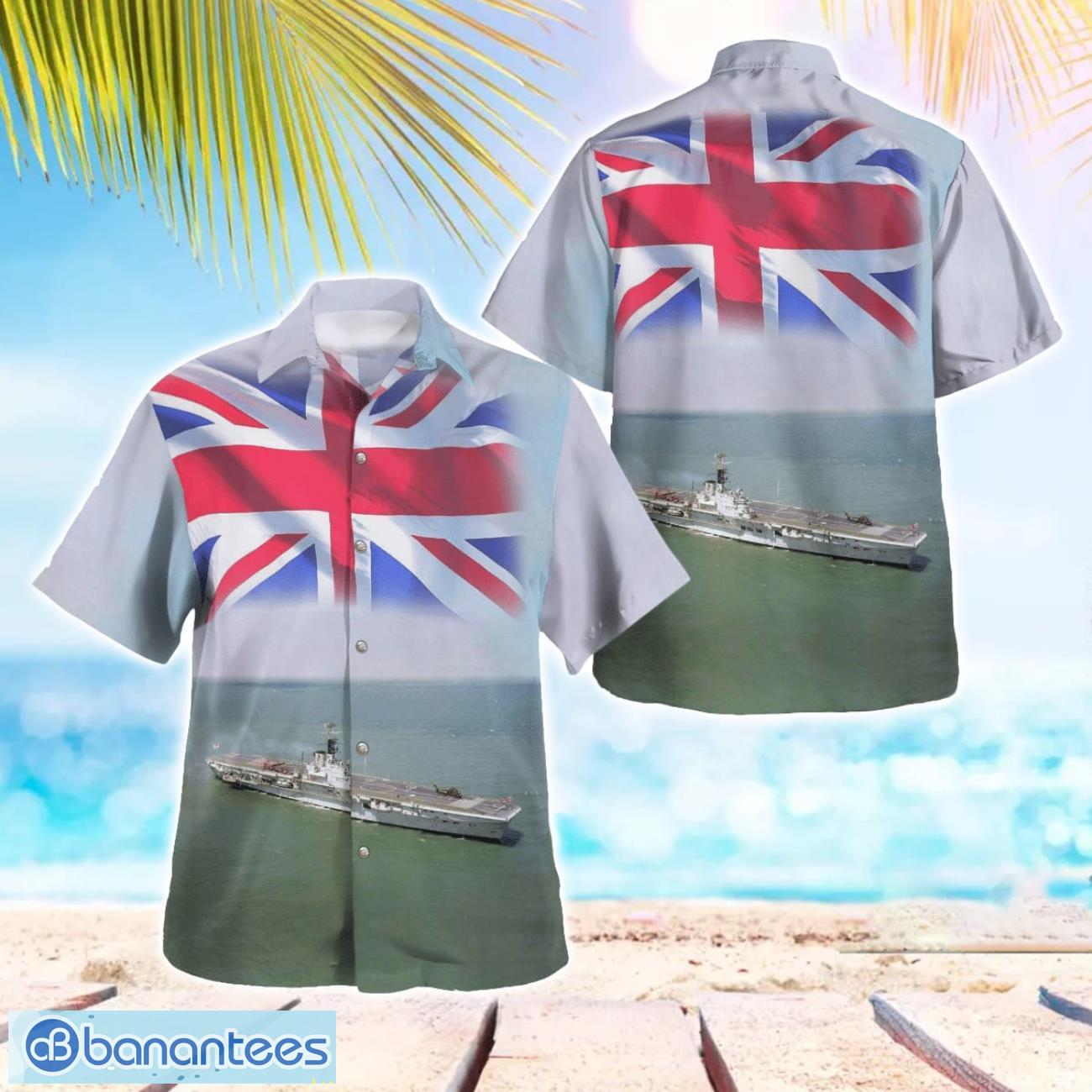 royal navy hms albion r07 centaur class hawaiian shirt summer beach shirt image Royal Navy HMS Albion (R07) Centaur Class Hawaiian Shirt Summer Beach Shirt Product Photo 1