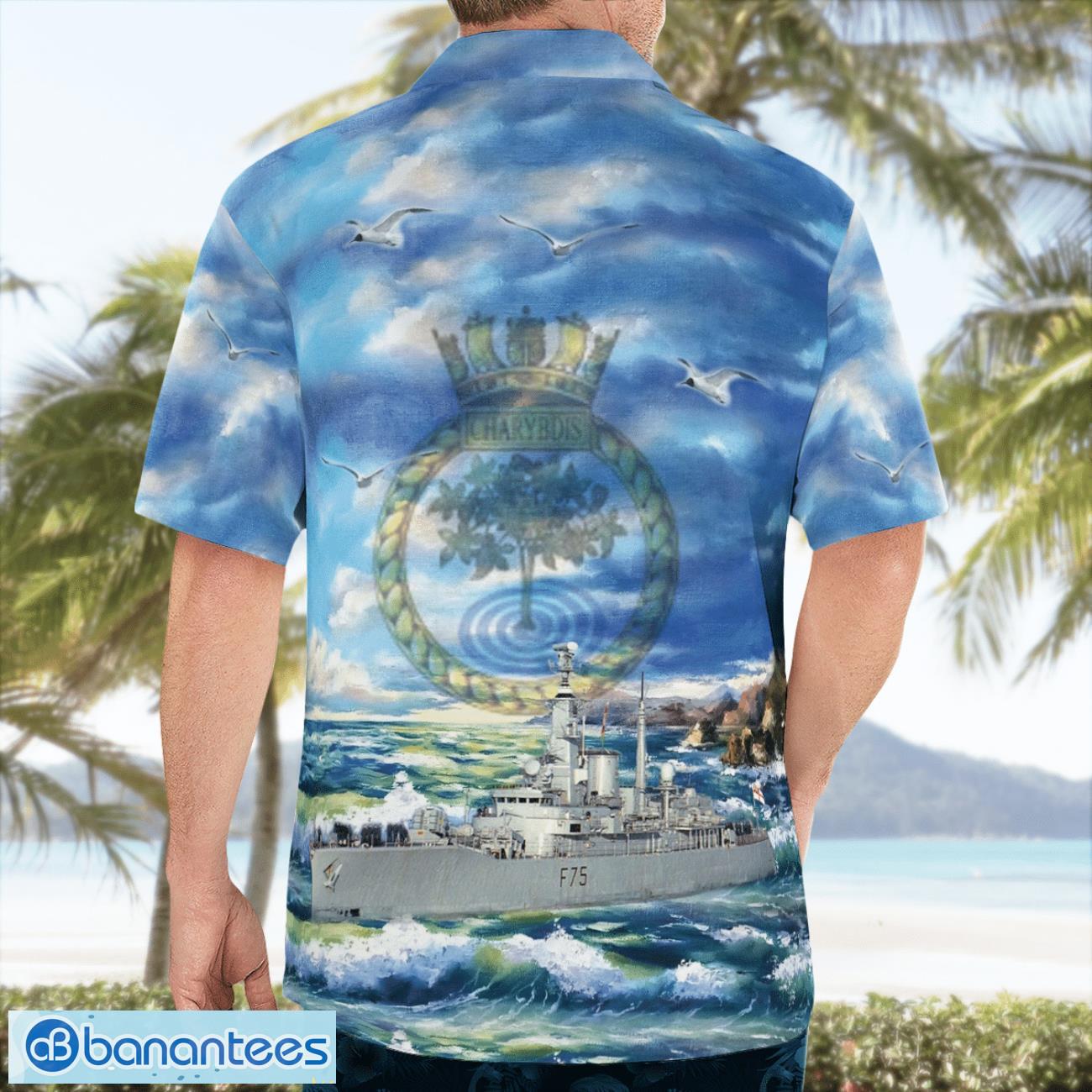 royal navy hms charybdis f75 3d summer aloha hawaiian shirt 1 image Royal Navy HMS Charybdis (F75) 3D Summer Aloha Hawaiian Shirt Product Photo 2