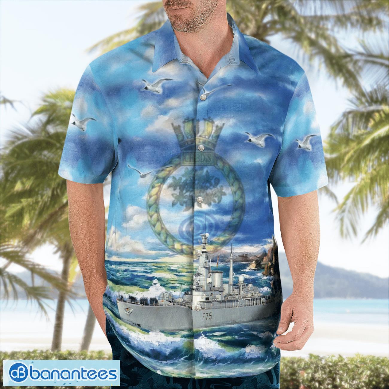Royal Navy HMS Charybdis (F75) 3D Summer Aloha Hawaiian Shirt Royal Navy HMS Charybdis (F75) 3D Summer Aloha Hawaiian Shirt Product Photo 4