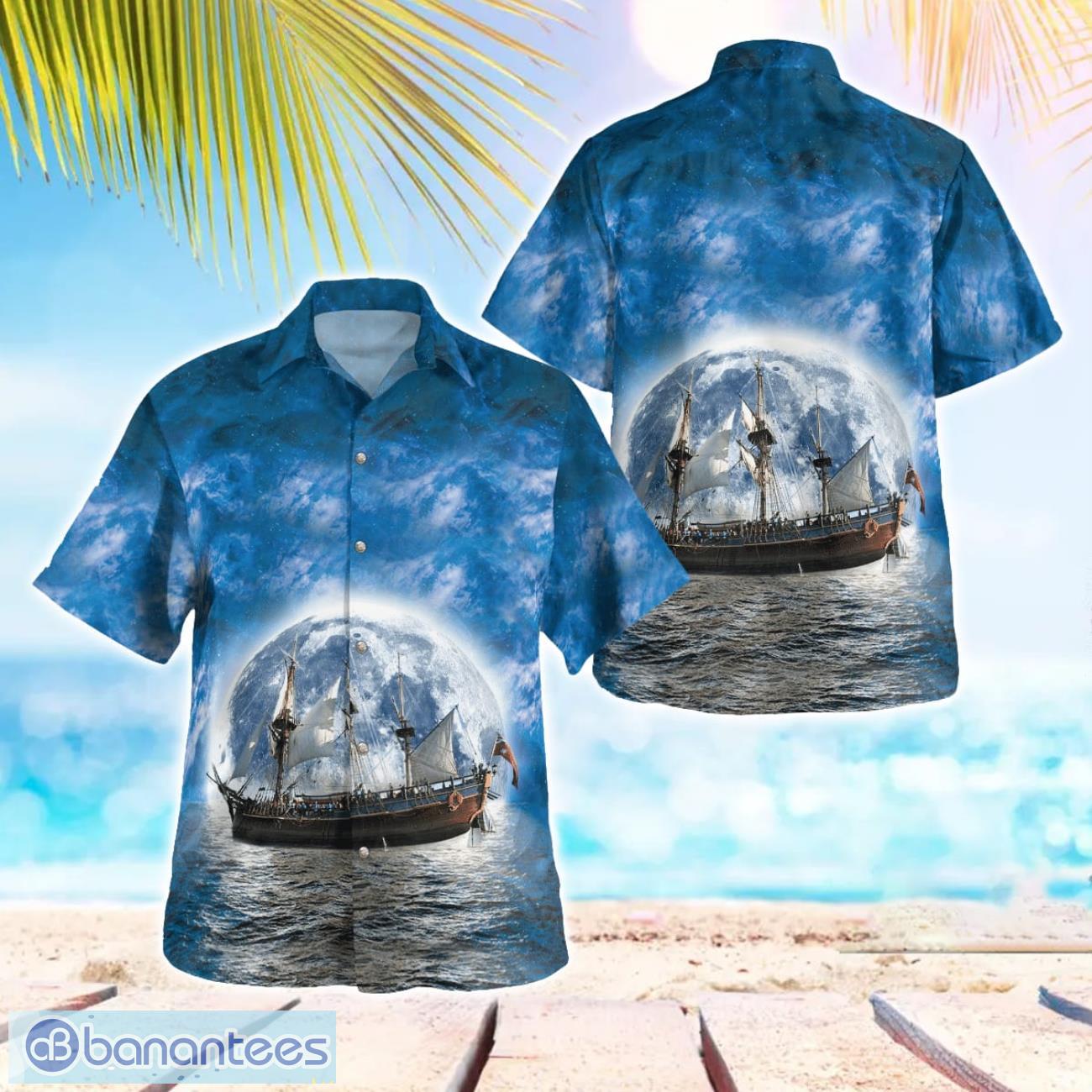 royal navy hms endeavour 3d summer aloha hawaiian shirt image Royal Navy HMS Endeavour 3D Summer Aloha Hawaiian Shirt Product Photo 1