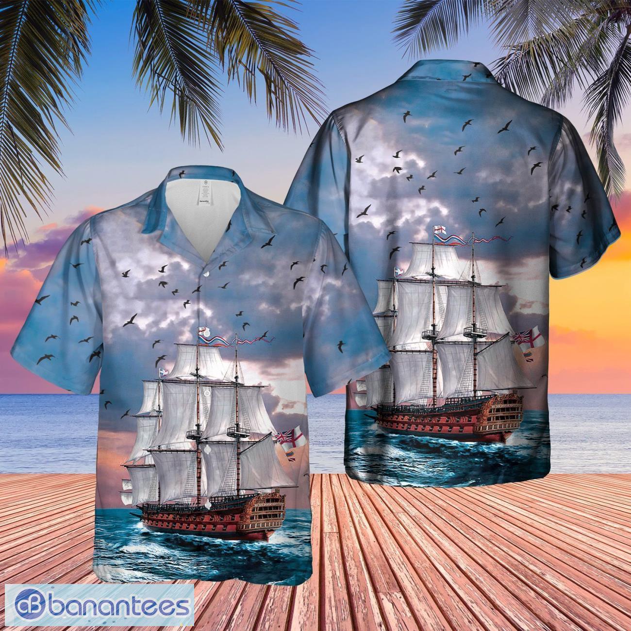royal navy hms victory hawaiian shirt beach summer shirt image Royal Navy HMS Victory Hawaiian Shirt Beach Summer Shirt Product Photo 1