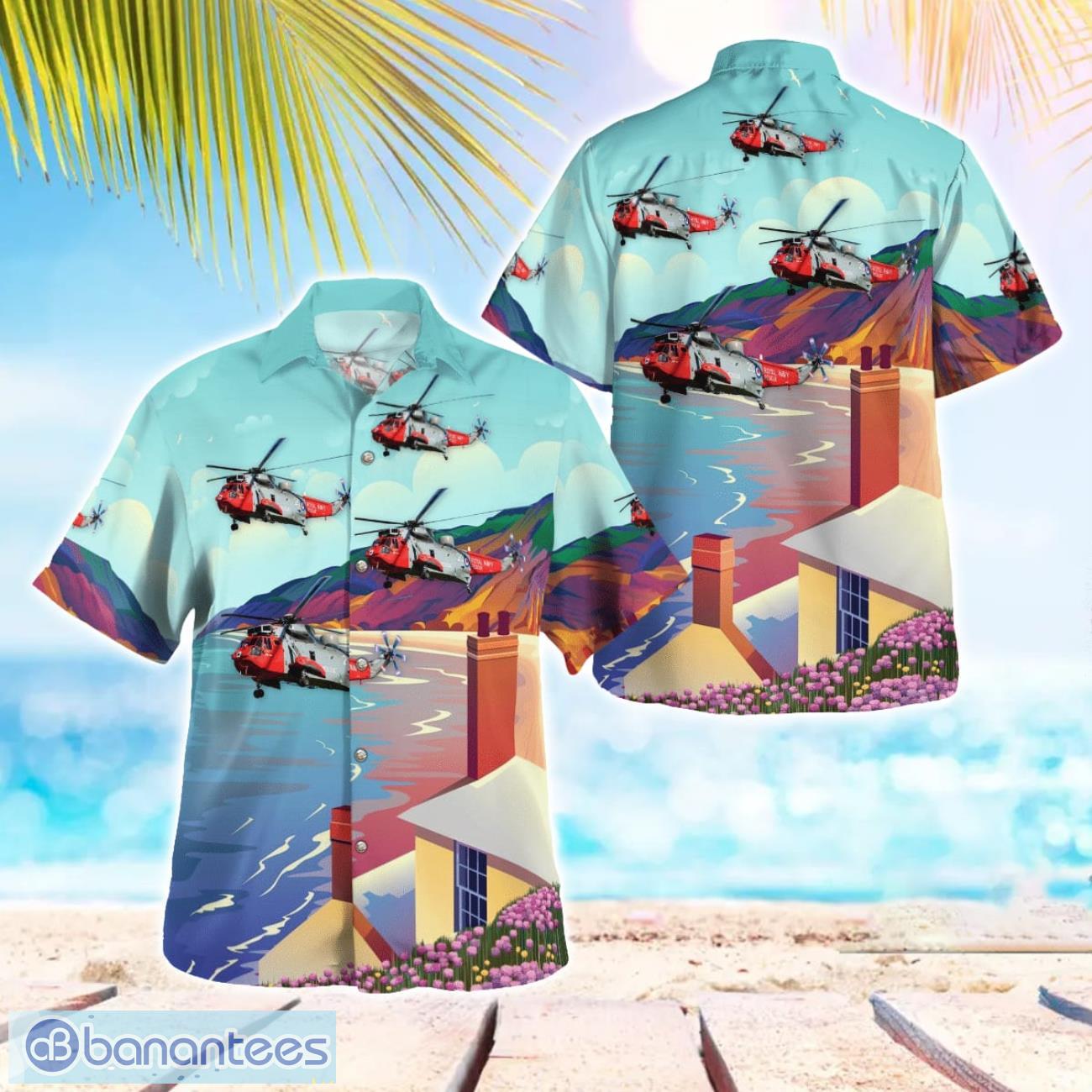 royal navy westland ws 61 sea king has6 beach hawaiian shirt summer gift image Royal Navy Westland WS-61 Sea King HAS6 Beach Hawaiian Shirt Summer Gift Product Photo 1