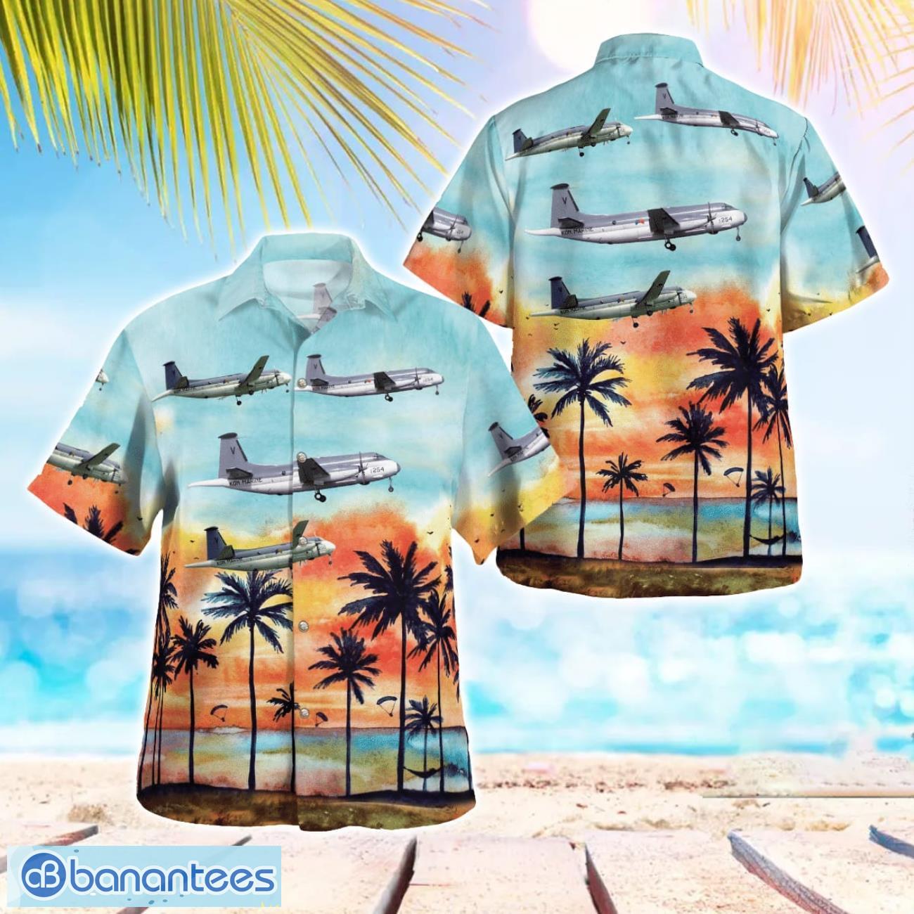 royal netherlands navy breguet br 1150 atlantic 3d summer aloha hawaiian shirt image Royal Netherlands Navy Breguet BR-1150 Atlantic 3D Summer Aloha Hawaiian Shirt Product Photo 1