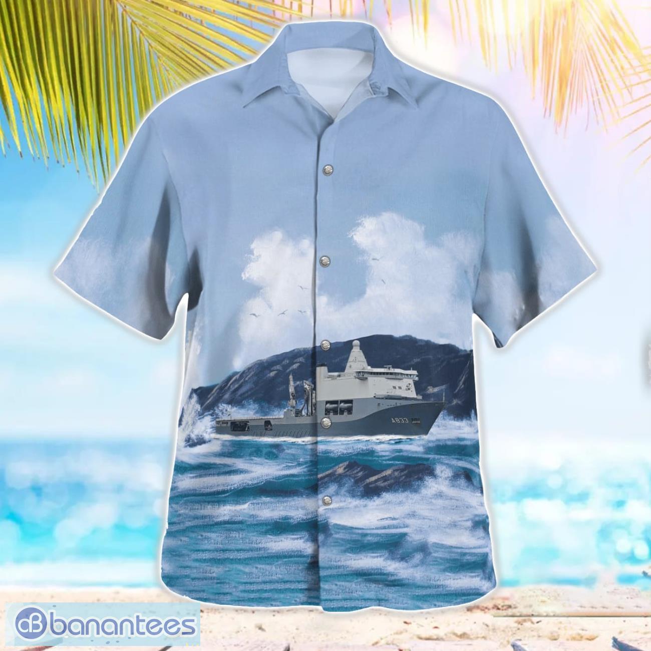 royal netherlands navy hnlms karel doorman a833 aloha hawaiian shirt 1 image Royal Netherlands Navy HNLMS Karel Doorman (A833) Aloha Hawaiian Shirt Product Photo 2