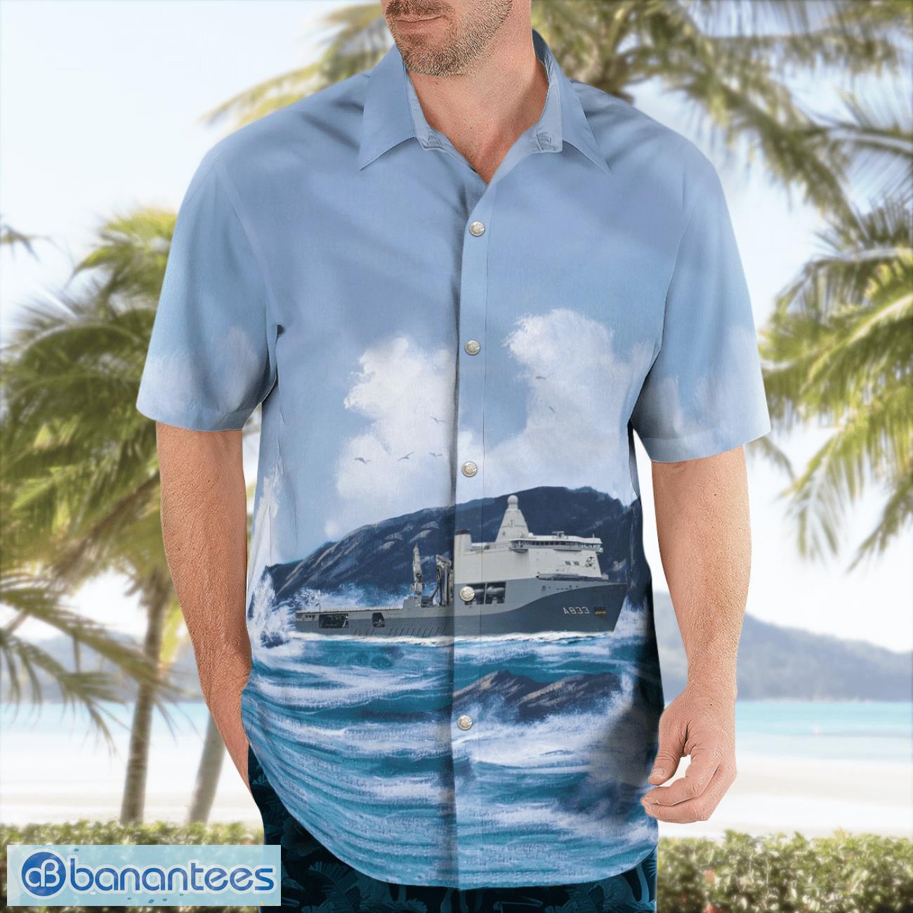 Royal Netherlands Navy HNLMS Karel Doorman (A833) Aloha Hawaiian Shirt Royal Netherlands Navy HNLMS Karel Doorman (A833) Aloha Hawaiian Shirt Product Photo 3