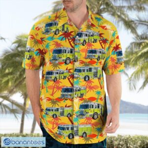 Pennsylvania, Fort Washington Fire Company Aloha Yellow Hawaiian Shirt Product Photo 4