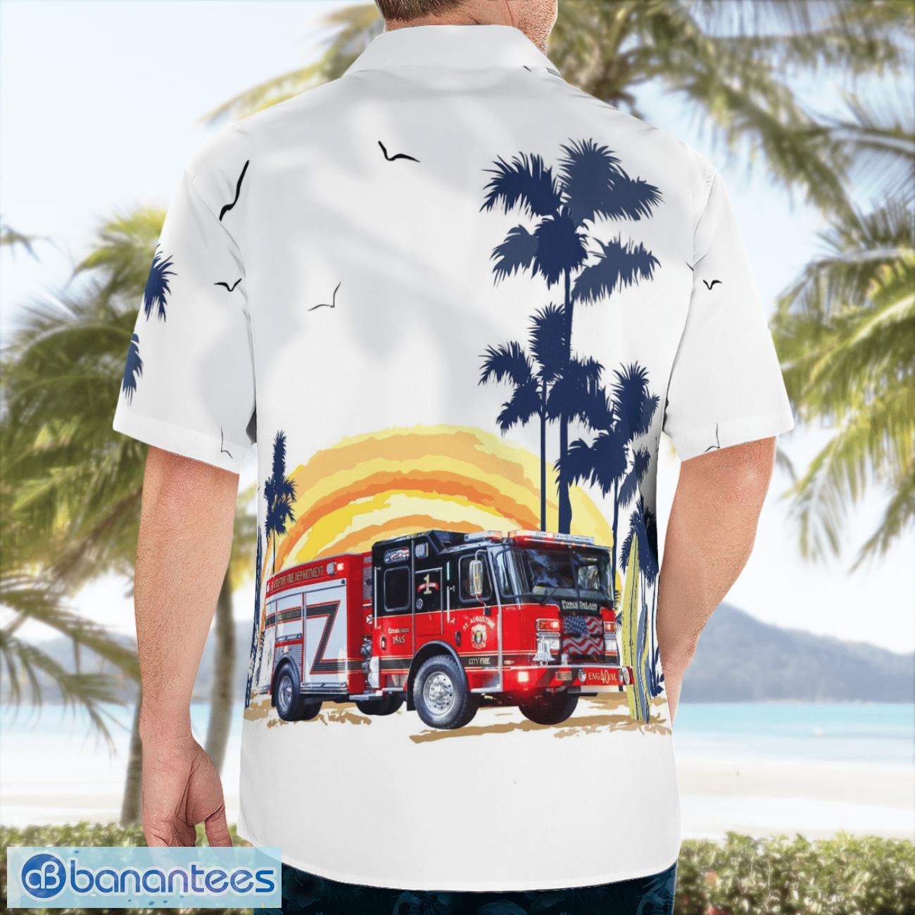 Saint Augustine, Florida, St. Augustine Fire Department Aloha Hawaiian Shirt Saint Augustine, Florida, St. Augustine Fire Department Aloha Hawaiian Shirt Product Photo 2