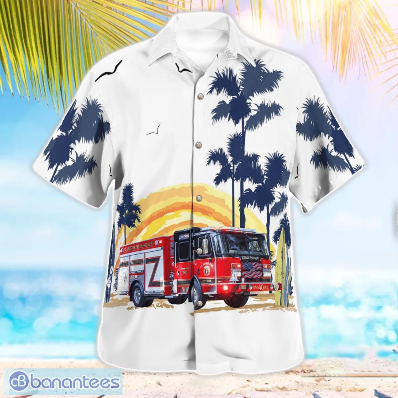 saint augustine florida st augustine fire department aloha hawaiian shirt 2 image Saint Augustine, Florida, St. Augustine Fire Department Aloha Hawaiian Shirt Product Photo 3