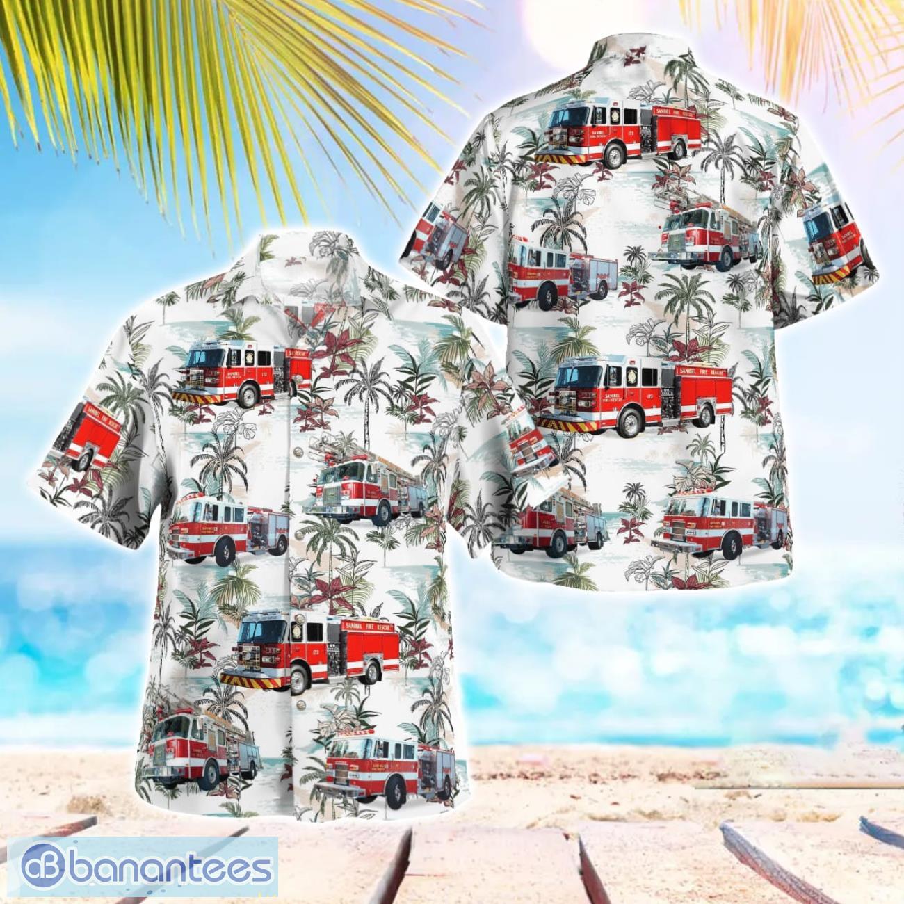 sanibel island fire department 3d summer aloha hawaiian shirt image Sanibel Island Fire Department 3D Summer Aloha Hawaiian Shirt Product Photo 1