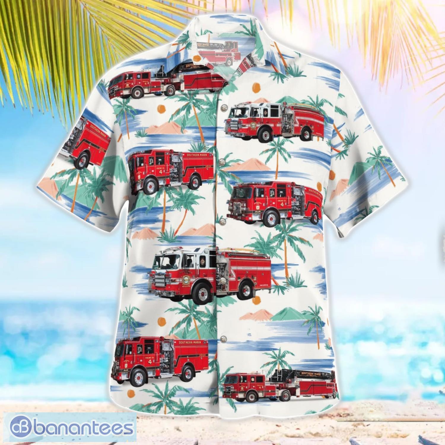 sausalito california southern marin fire district hawaiian shirt button summer shirt 2 image Sausalito, California, Southern Marin Fire District Hawaiian Shirt Button Summer Shirt Product Photo 3
