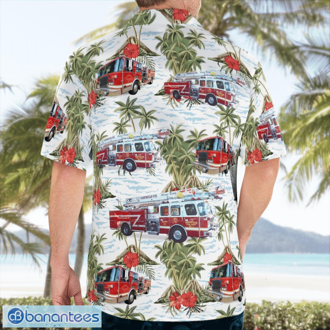 Sawmills Volunteer Fire and Rescue 3D Summer Aloha Hawaiian Shirt Sawmills Volunteer Fire and Rescue 3D Summer Aloha Hawaiian Shirt Product Photo 2