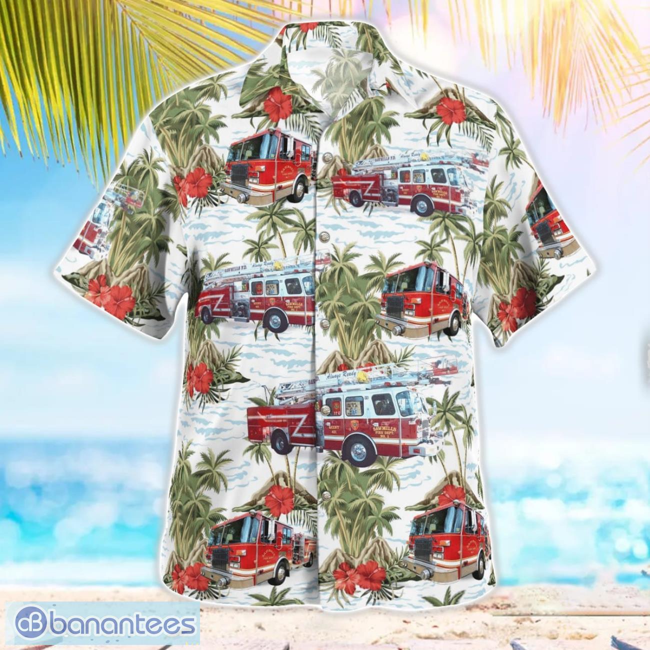 sawmills volunteer fire and rescue 3d summer aloha hawaiian shirt 2 image Sawmills Volunteer Fire and Rescue 3D Summer Aloha Hawaiian Shirt Product Photo 3
