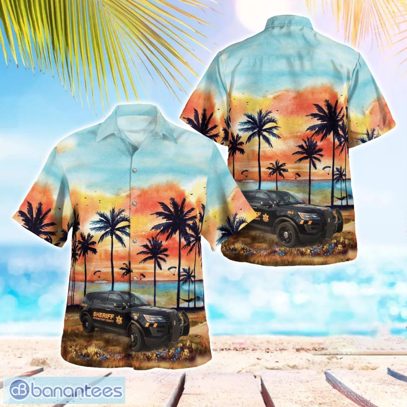 schenectady sheriff new york 3d hawaiian shirt image Schenectady Sheriff, New York 3D Hawaiian Shirt Product Photo 1