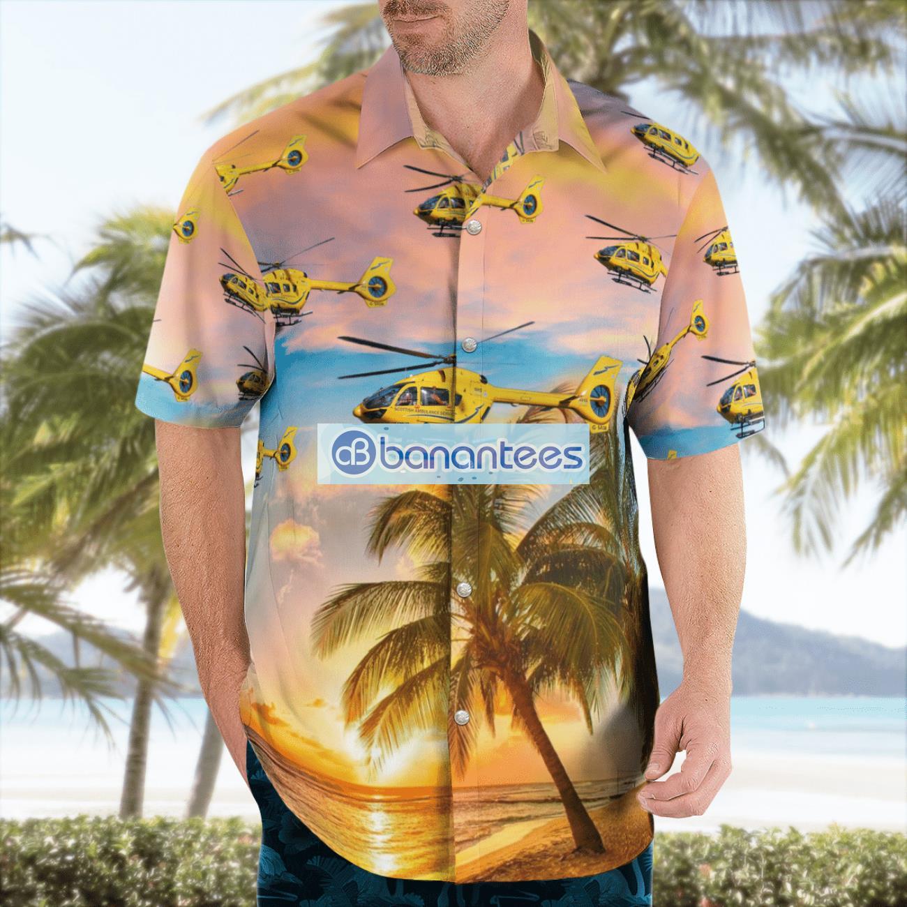 Scottish Air Ambulance (G-SASB) EC145-T2 Hawaiian Shirt Beach Summer Shirt Scottish Air Ambulance (G-SASB) EC145-T2 Hawaiian Shirt Beach Summer Shirt Product Photo 3