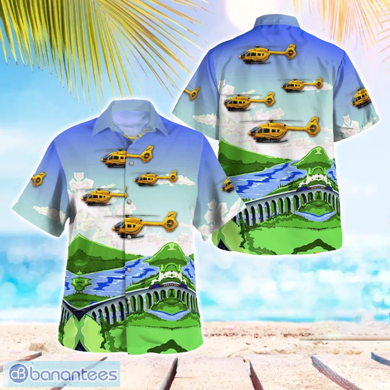 scottish ambulance services airbus h145 helicopters aloha hawaiian shirt image Scottish Ambulance Services Airbus H145 Helicopters Aloha Hawaiian Shirt Product Photo 1