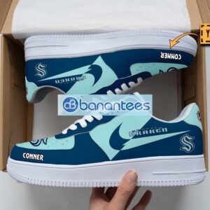 Seattle Kraken Air Force Shoes Custom Name Gift For Fans AF1 Sneakers Product Photo 1
