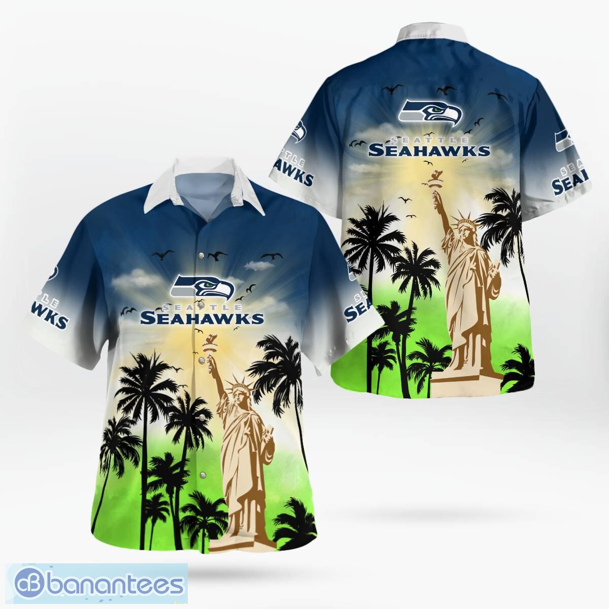 seattle seahawks statue of liberty tropical hawaiian shirt for men women image Seattle Seahawks Statue of Liberty Tropical Hawaiian Shirt For Men Women - Seattle Seahawks Statue of Liberty Tropical Hawaiian Shirt For Men Women