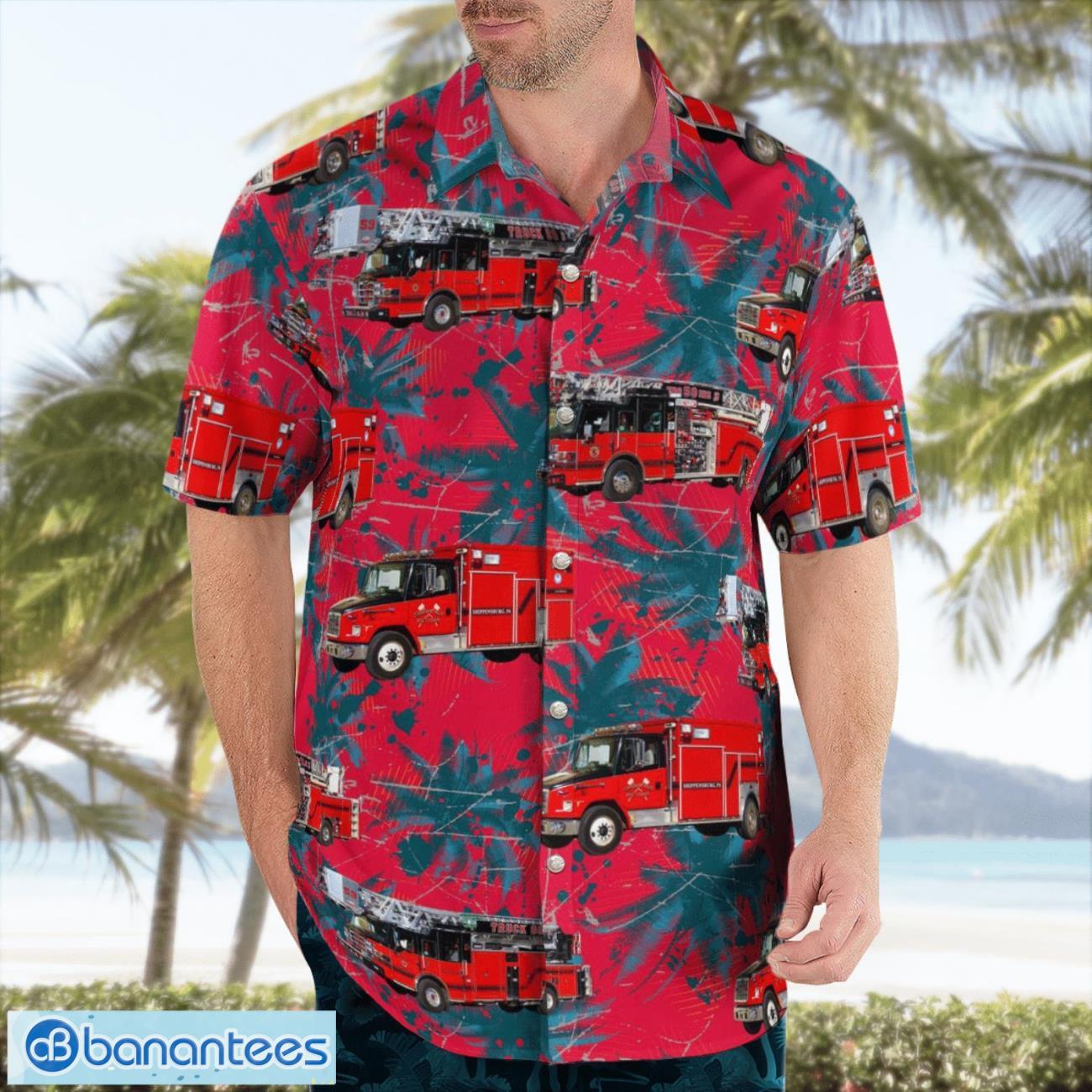 shippensburg pennsylvania cumberland valley hose company 2 summer hawaiian shirt for men women 2 image Shippensburg, Pennsylvania, Cumberland Valley Hose Company #2 Summer Hawaiian Shirt For Men Women Product Photo 3