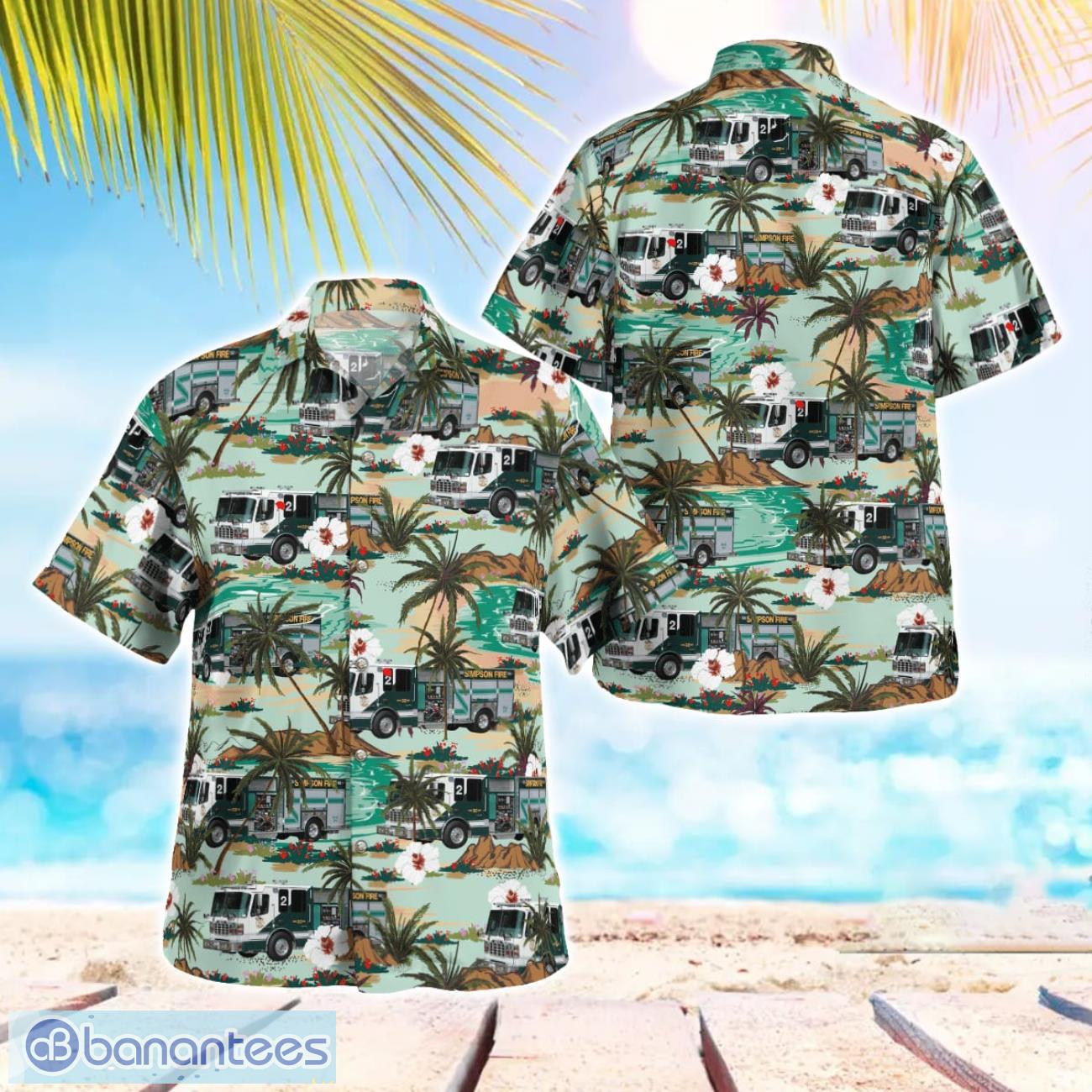 simpson rural fire dept hawaiian shirt beach summer shirt image Simpson Rural Fire Dept. Hawaiian Shirt Beach Summer Shirt Product Photo 1