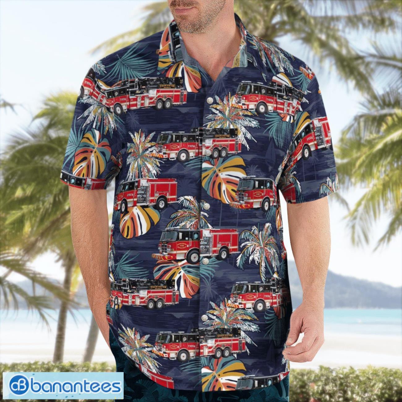 south carolina city of charleston fire department 3d hawaiian shirt gift for summer 2 image South Carolina City of Charleston Fire Department 3D Hawaiian Shirt Gift For Summer Product Photo 3