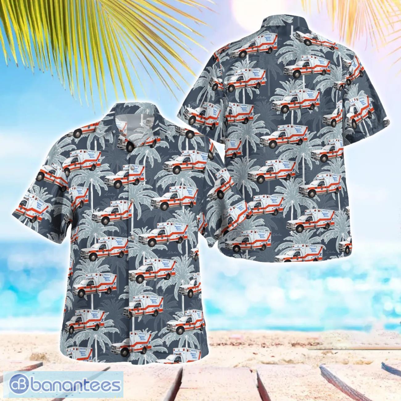 south carolina greenville county ems hawaiian shirt summer beach shirt image South Carolina, Greenville County EMS Hawaiian Shirt Summer Beach Shirt Product Photo 1