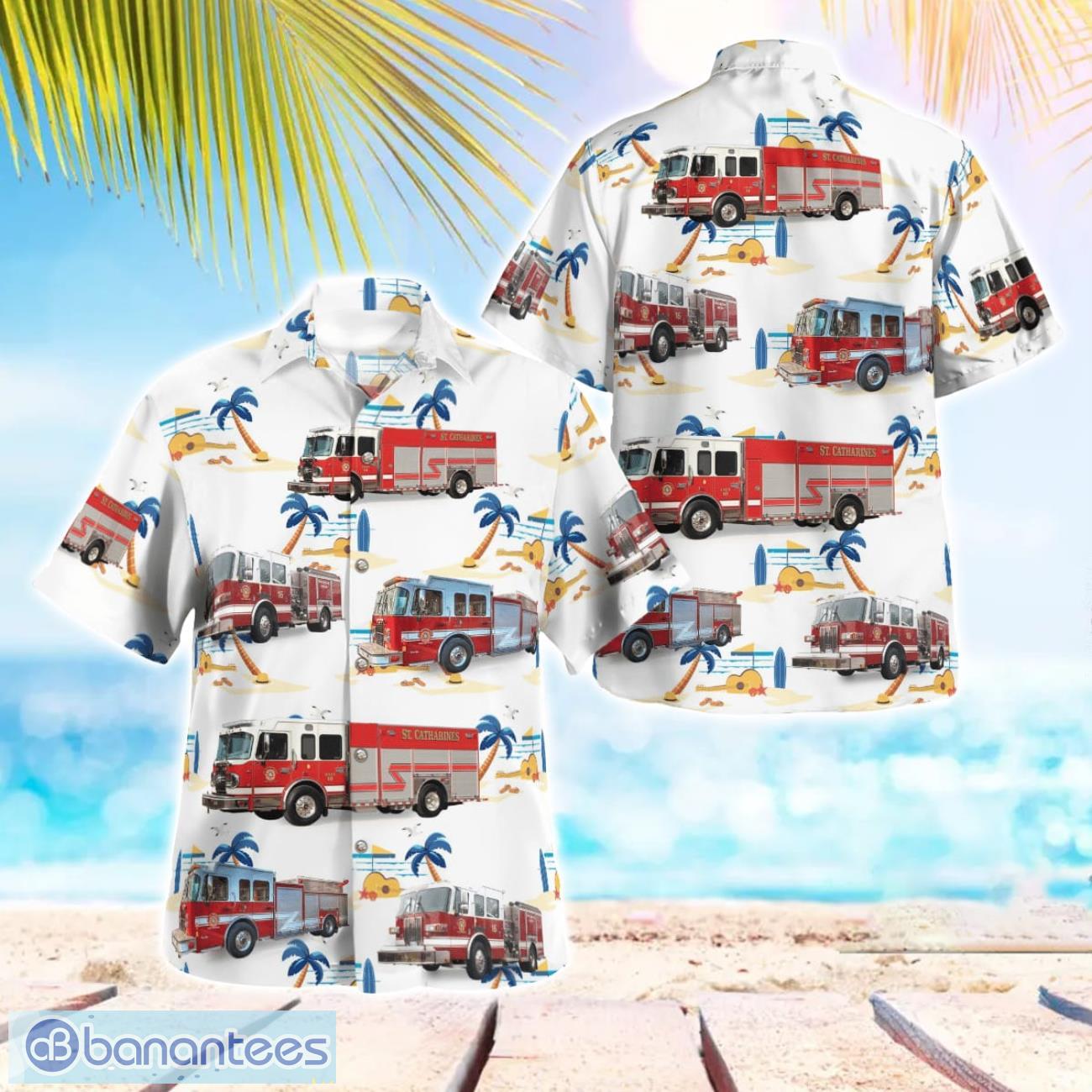 st catharines fire services 3d summer aloha hawaiian shirt image St. Catharines Fire Services 3D Summer Aloha Hawaiian Shirt Product Photo 1