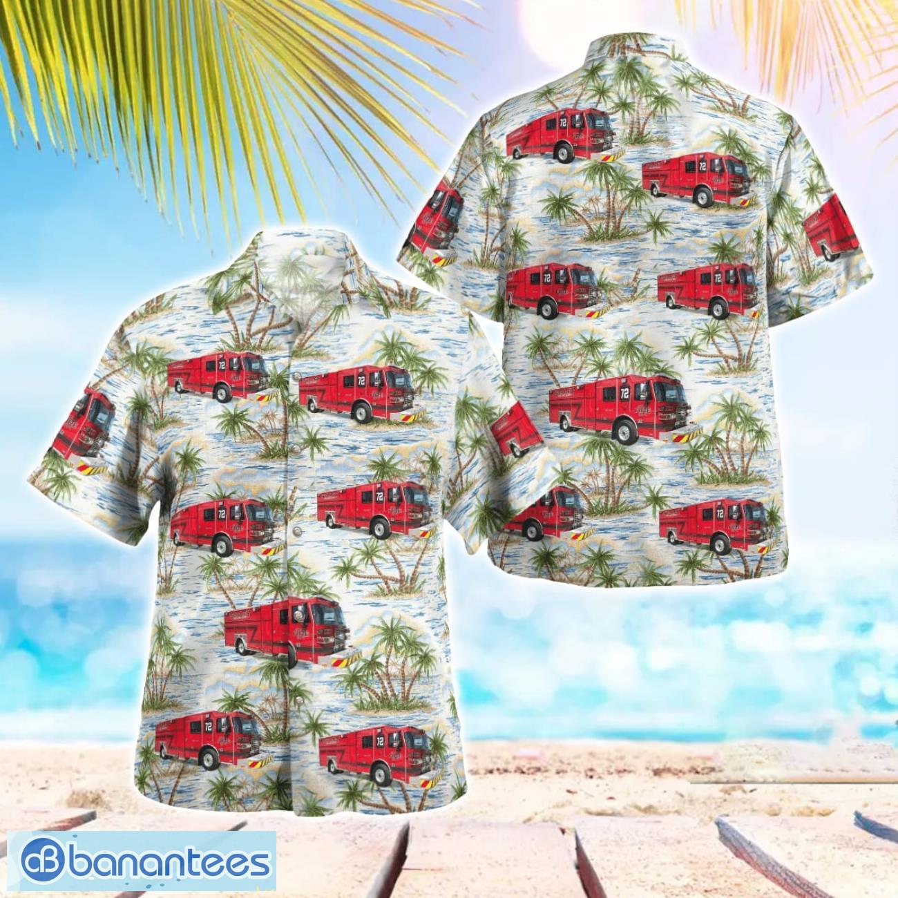 staley volunteer fire department nc beach hawaiian shirt summer gift image Staley Volunteer Fire Department, NC Beach Hawaiian Shirt Summer Gift Product Photo 1