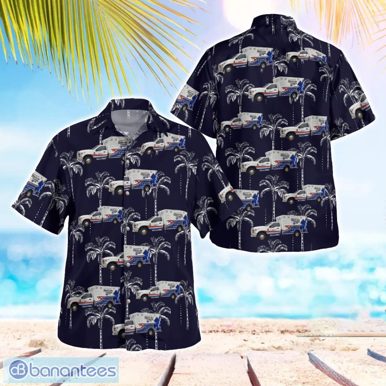 stanton michigan montcalm county ems aloha hawaiian shirt image Stanton, Michigan, Montcalm County EMS Aloha Hawaiian Shirt Product Photo 1