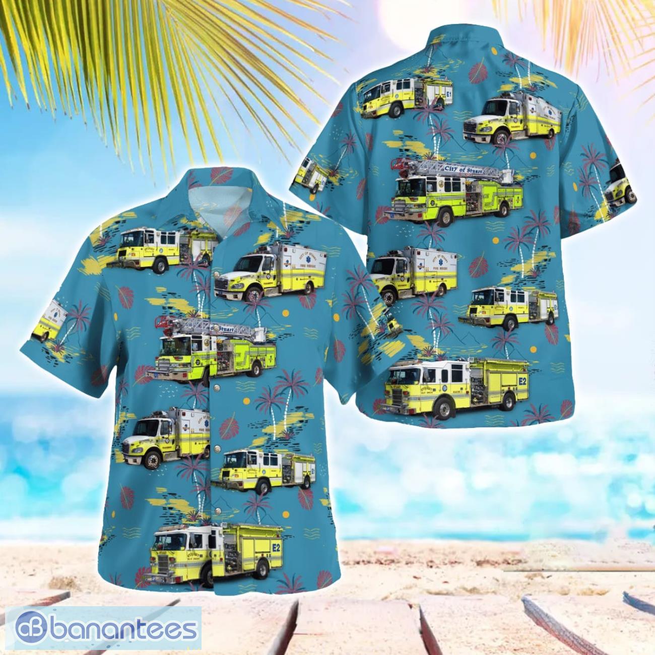 stuart fire department beach hawaiian shirt summer gift image Stuart Fire Department Beach Hawaiian Shirt Summer Gift Product Photo 1