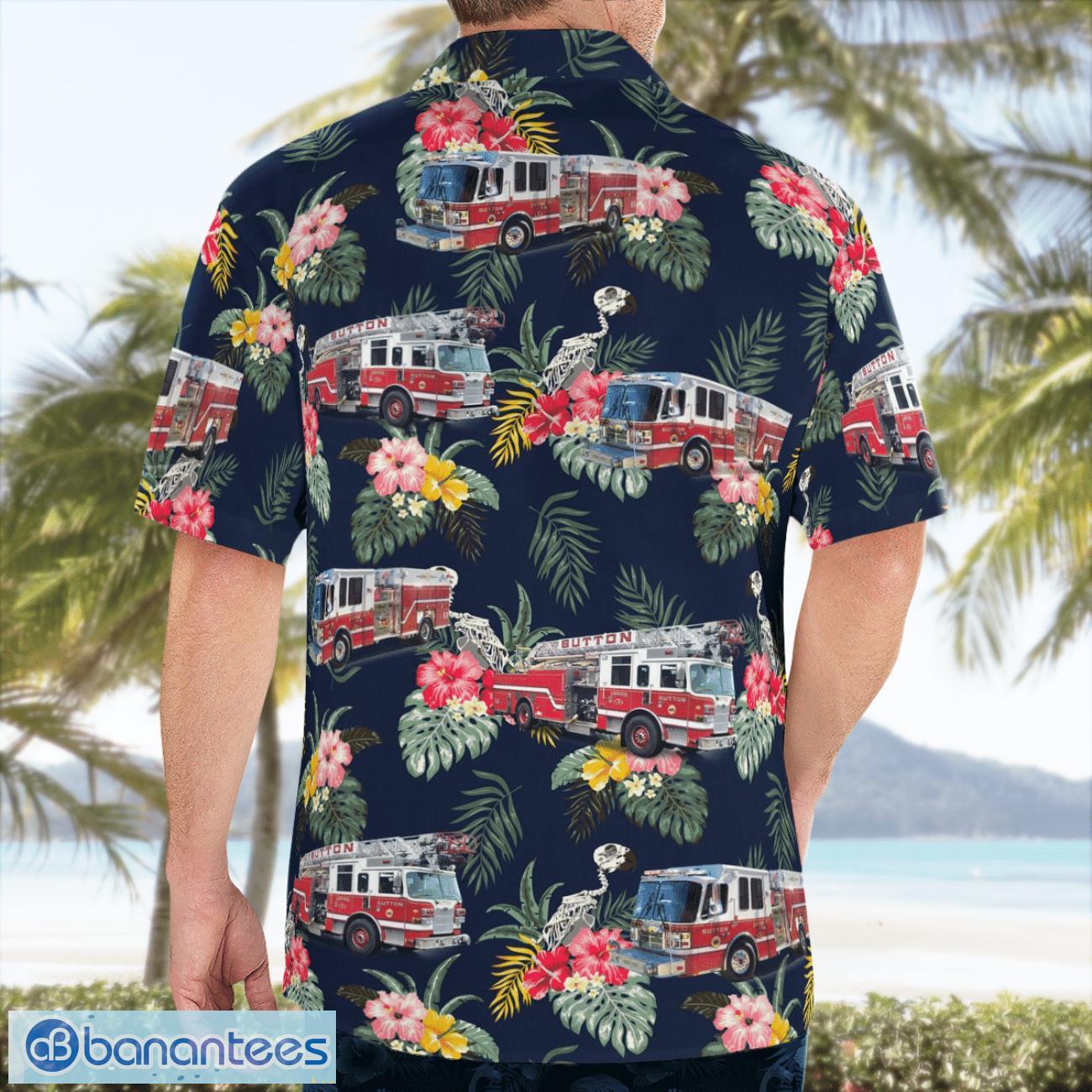 sutton fire department massachusetts 3d hawaiian shirt image Sutton Fire Department, Massachusetts 3D Hawaiian Shirt Product Photo 1