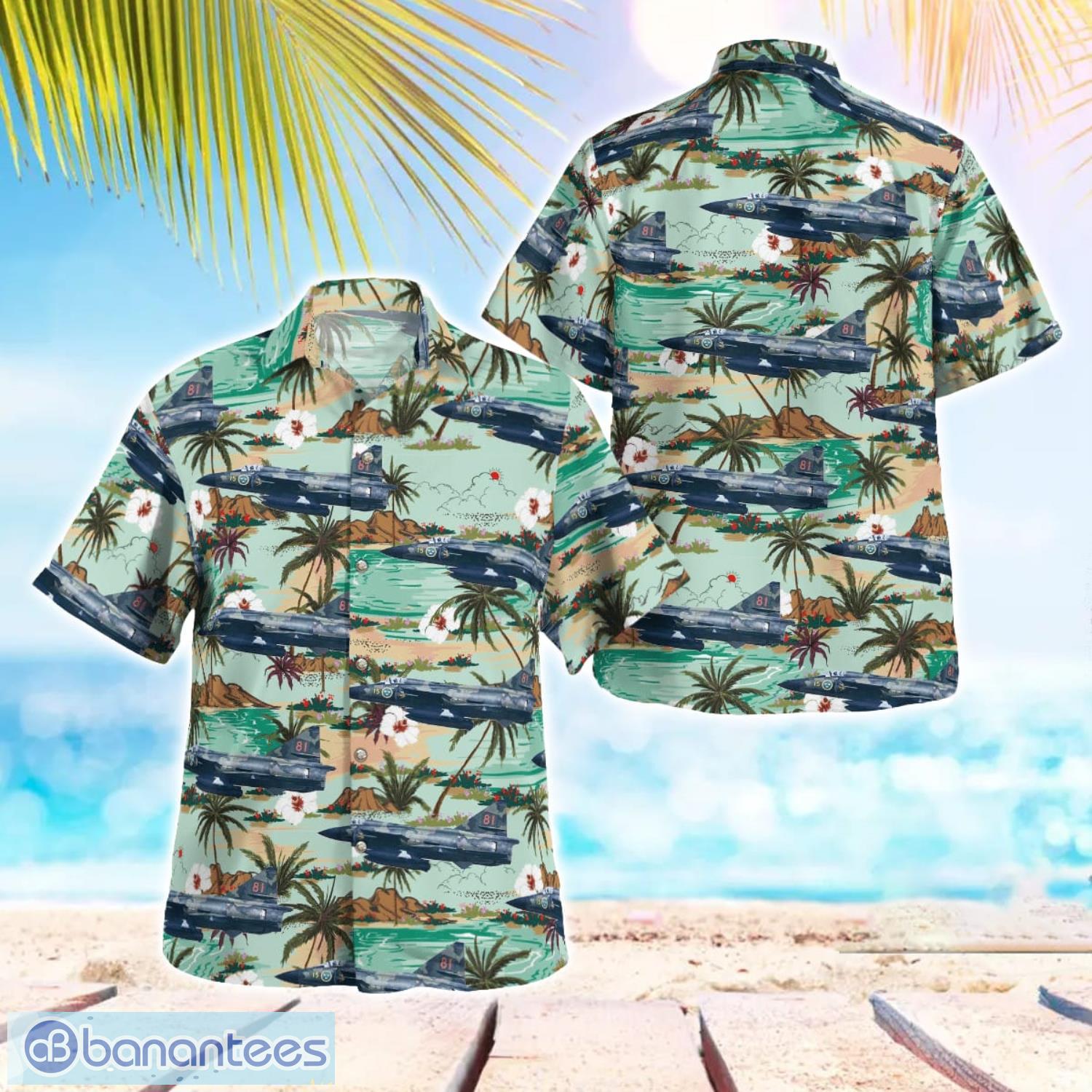 swedish air force saab 37 viggen 3d hawaiian shirt gift for summer image Swedish Air Force Saab 37 Viggen 3D Hawaiian Shirt Gift For Summer Product Photo 1
