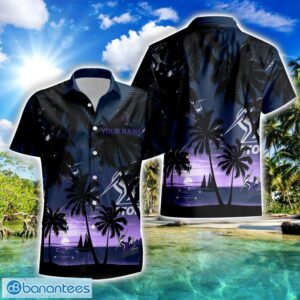 Melbourne Storm NRL Hawaiian Shirt And Shorts Personalized Name Coconut Tree Pattern Beach Shirt Product Photo 1