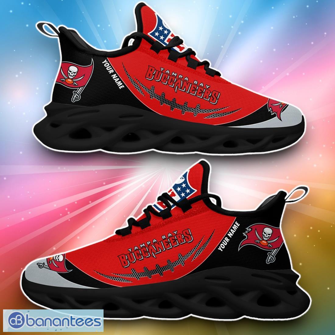 tampa bay buccaneers custom name max soul shoes for fans sport nfl 1 image Tampa Bay Buccaneers Custom Name Max Soul Shoes For Fans Sport NFL Product Photo 2