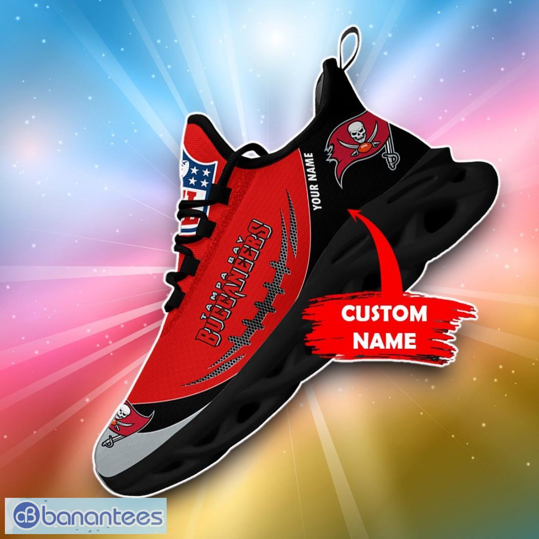 tampa bay buccaneers custom name max soul shoes for fans sport nfl image Tampa Bay Buccaneers Custom Name Max Soul Shoes For Fans Sport NFL Product Photo 1