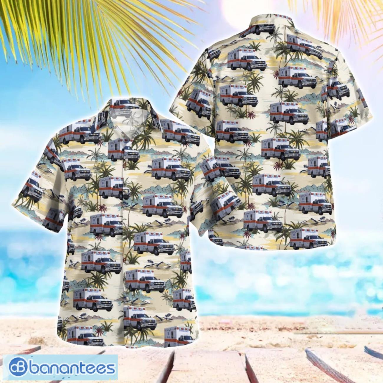 tennessee campbell county ems summer hawaiian shirt for men women image Tennessee, Campbell County EMS Summer Hawaiian Shirt For Men Women Product Photo 1