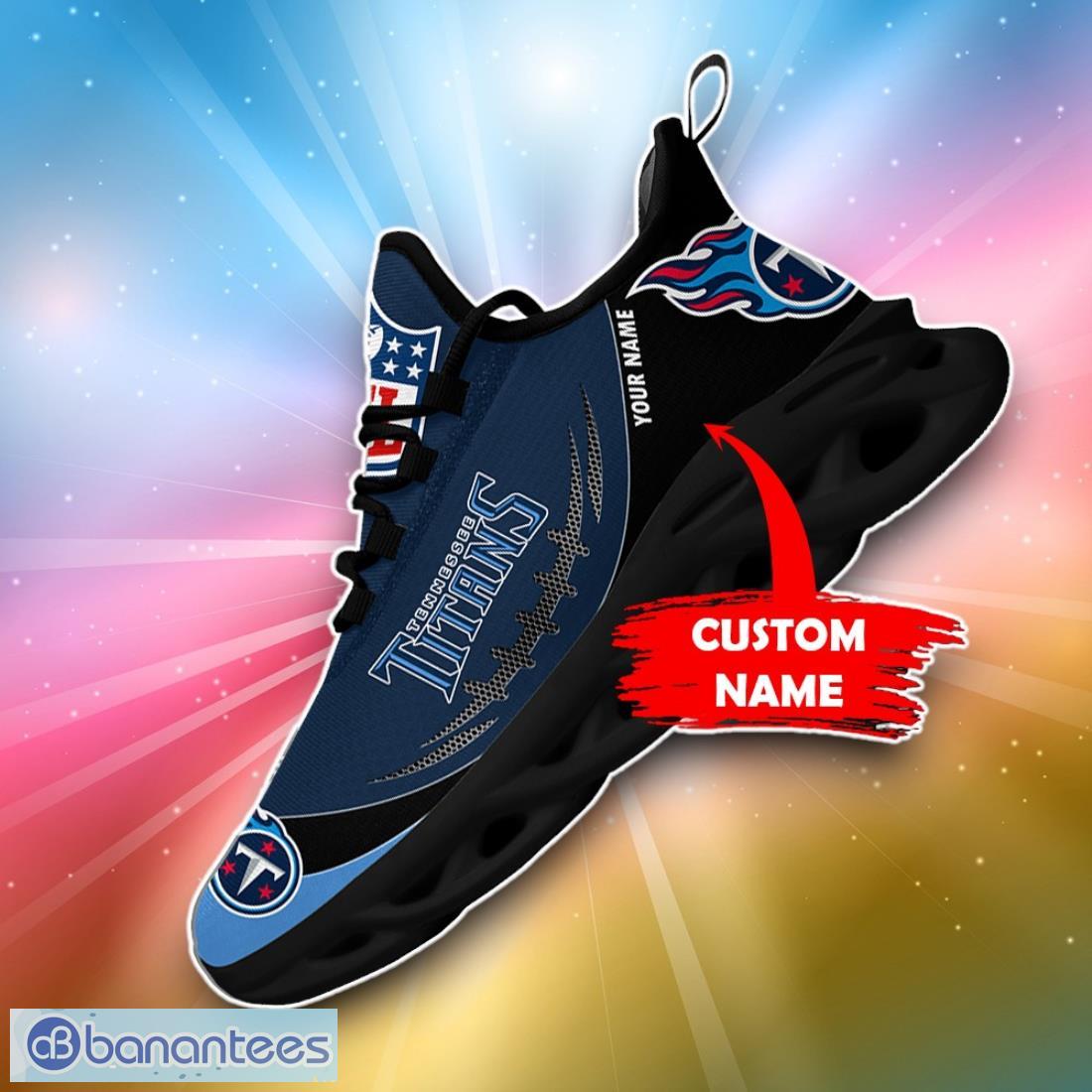 tennessee titans custom name max soul shoes for fans sport nfl image Tennessee Titans Custom Name Max Soul Shoes For Fans Sport NFL Product Photo 1