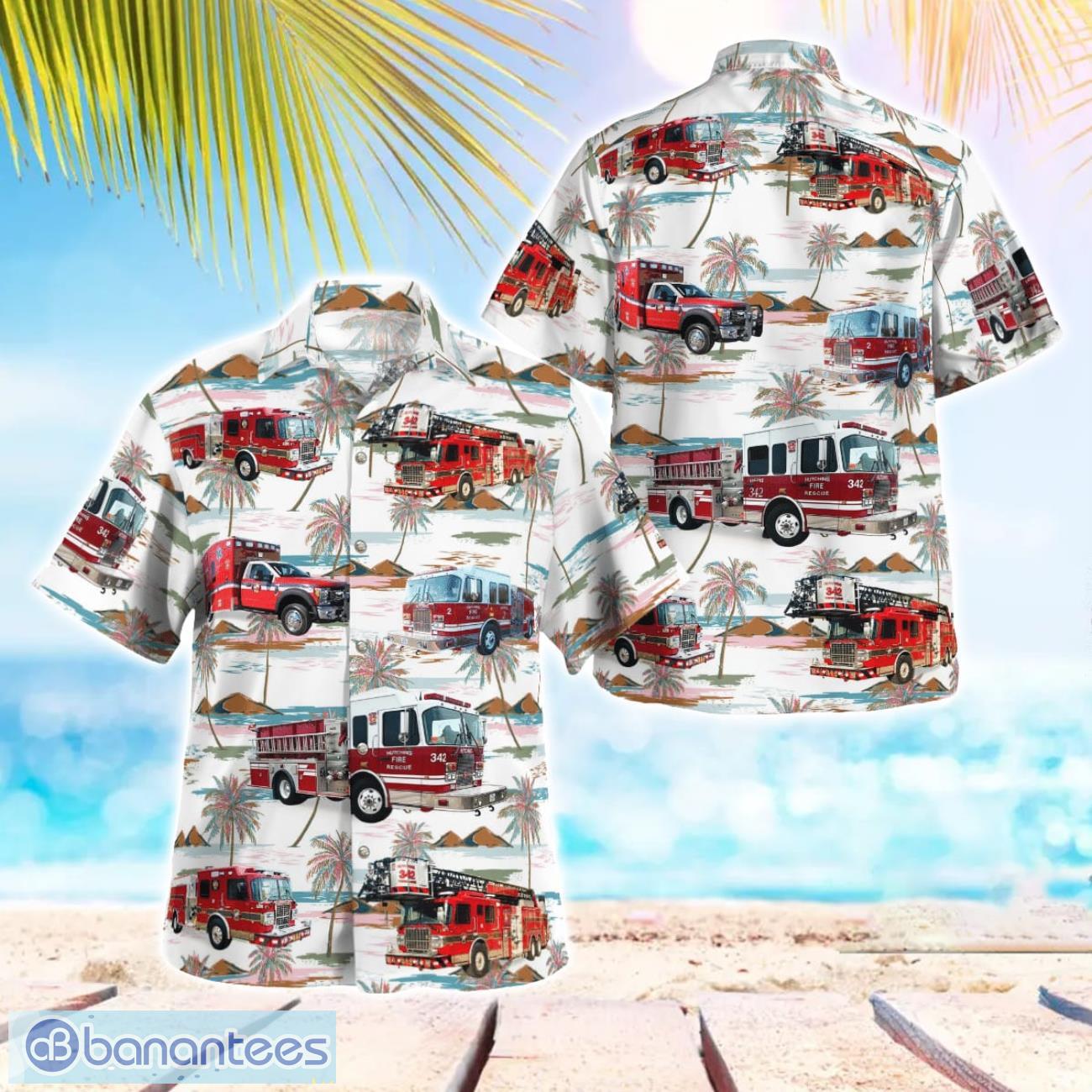 texas hutchins fire rescue beach hawaiian shirt summer gift image Texas, Hutchins Fire Rescue Beach Hawaiian Shirt Summer Gift Product Photo 1
