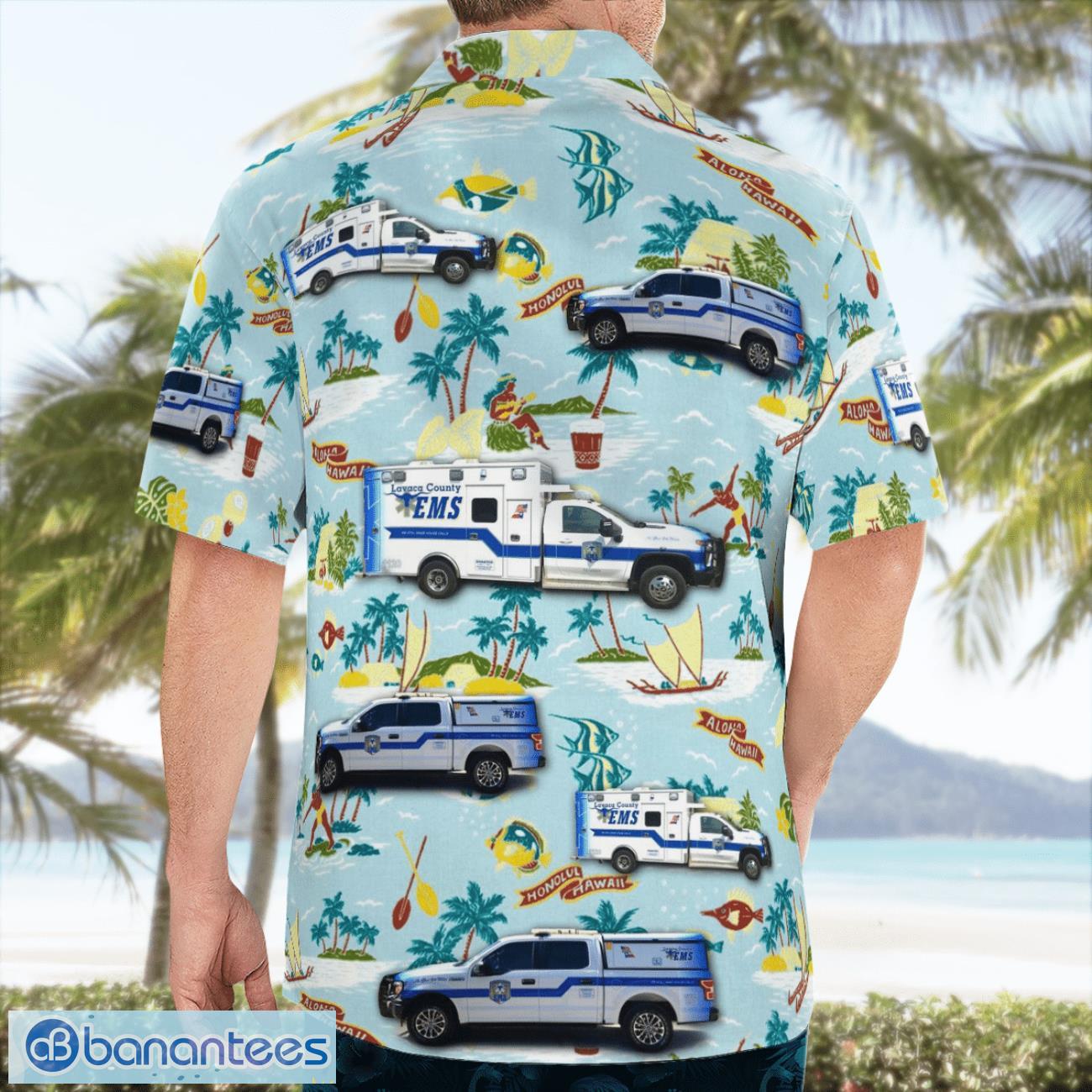 Texas Lavaca County EMS Aloha Hawaiian Shirt Texas Lavaca County EMS Aloha Hawaiian Shirt Product Photo 2