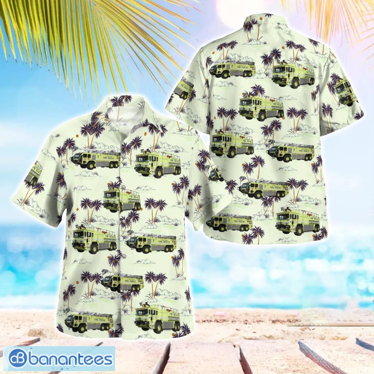 tf green airport fire department beach hawaiian shirt gift for summer holiday image TF Green Airport Fire Department Beach Hawaiian Shirt Gift For Summer Holiday Product Photo 1
