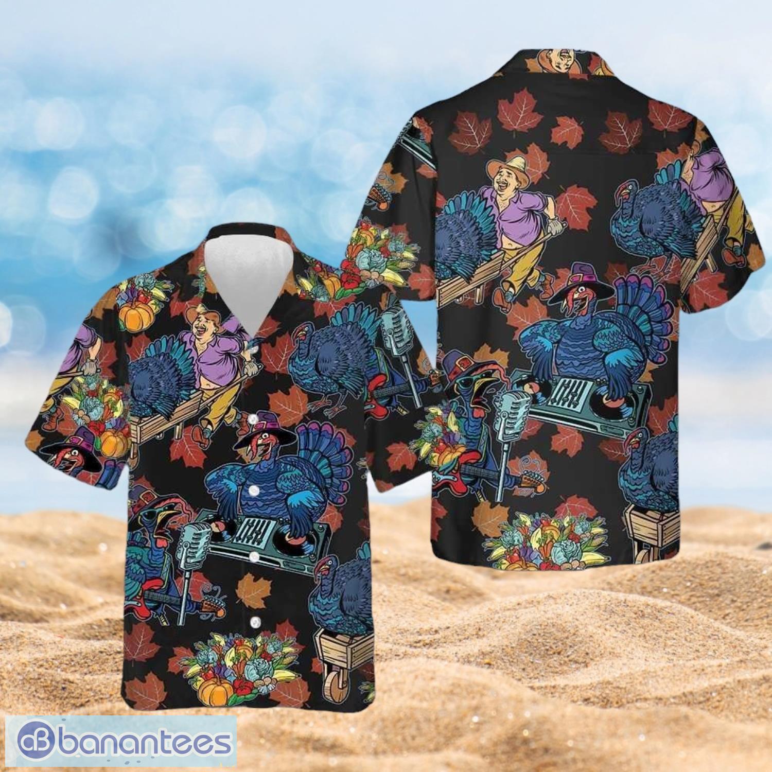 thanksgiving turkey dj at the party funny thanksgiving gifts full over print hawaiian shirt image Thanksgiving Turkey DJ At The Party Funny Thanksgiving Gifts Full Over Print Hawaiian Shirt Product Photo 1