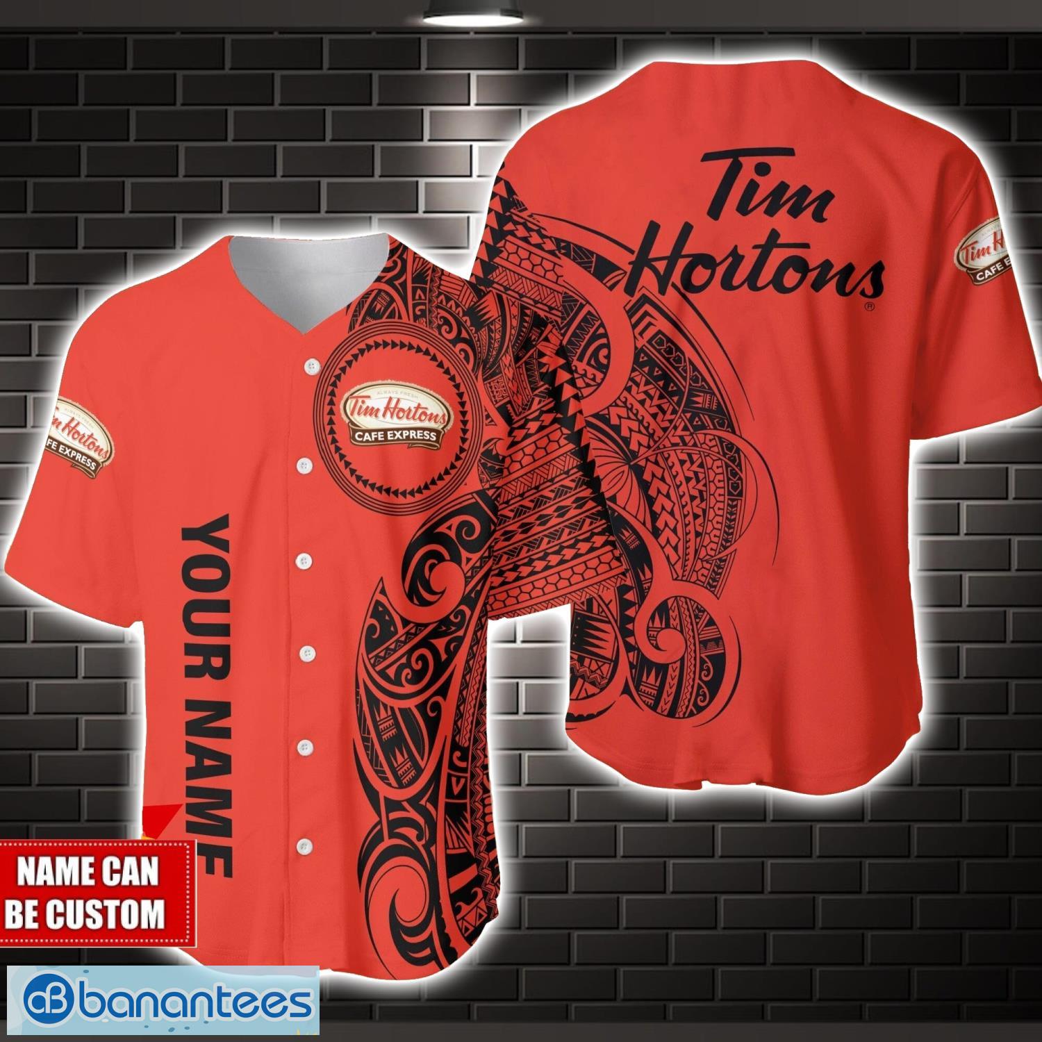 tim hortons personalized name vinatge baseball jersey shirt for men and women image Tim Hortons Personalized Name Vinatge Baseball Jersey Shirt For Men And Women Product Photo 1