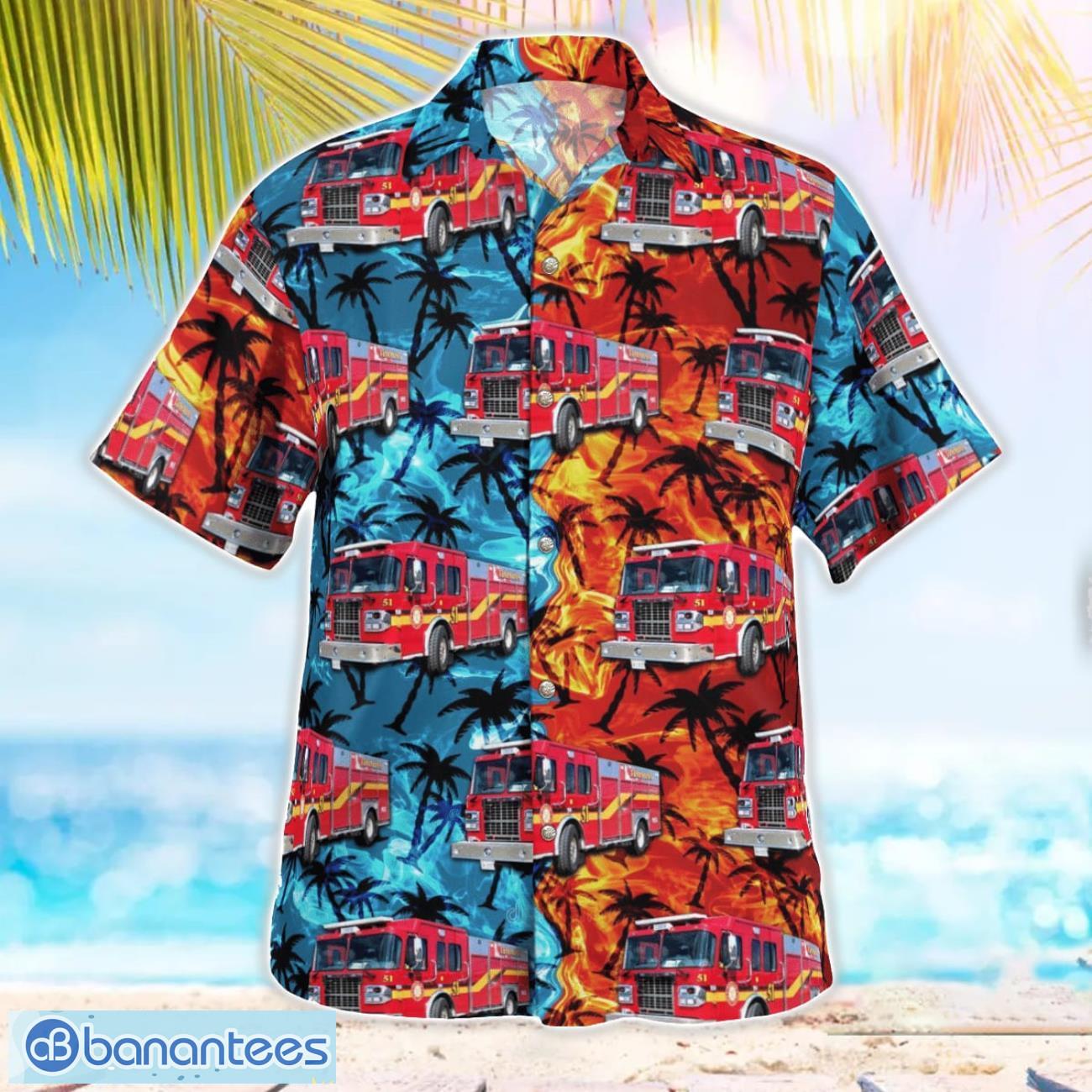 timmins fire department ontario pumper hawaiian shirt beach summer shirt 2 image Timmins Fire Department, Ontario Pumper Hawaiian Shirt Beach Summer Shirt Product Photo 3