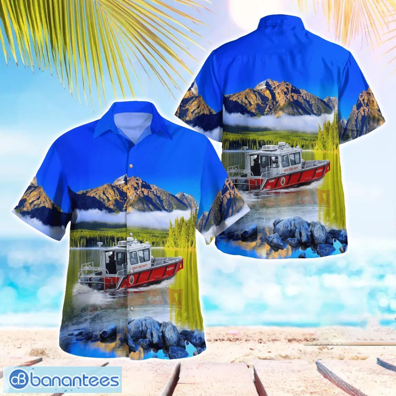 troy fire department fire rescue boat beach hawaiian shirt summer gift image Troy Fire Department Fire-Rescue Boat Beach Hawaiian Shirt Summer Gift Product Photo 1