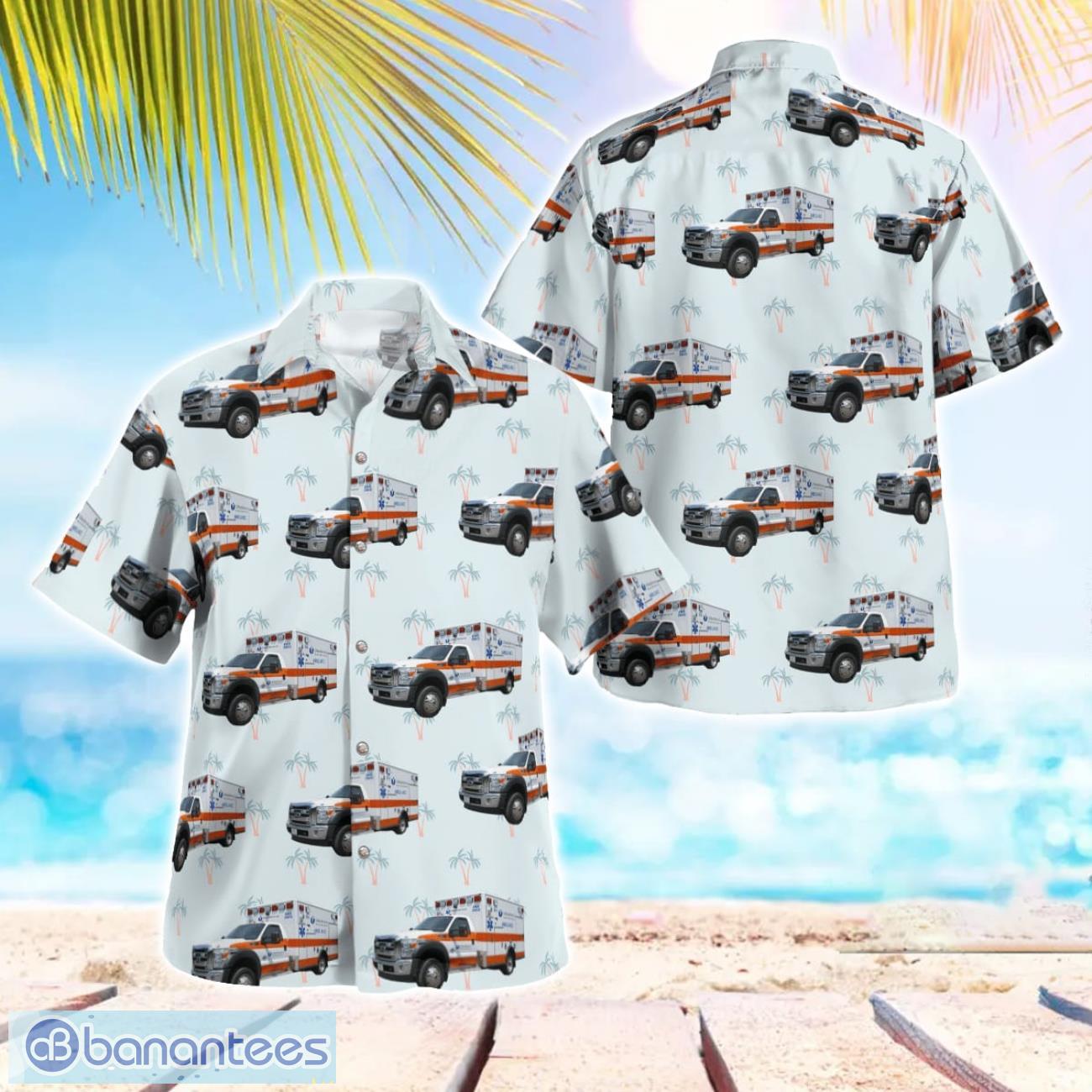 umass memorial ems worcester ma ambulance hawaiian shirt gift for summer vacation image UMass Memorial EMS, Worcester, MA Ambulance Hawaiian Shirt Gift For Summer Vacation Product Photo 1