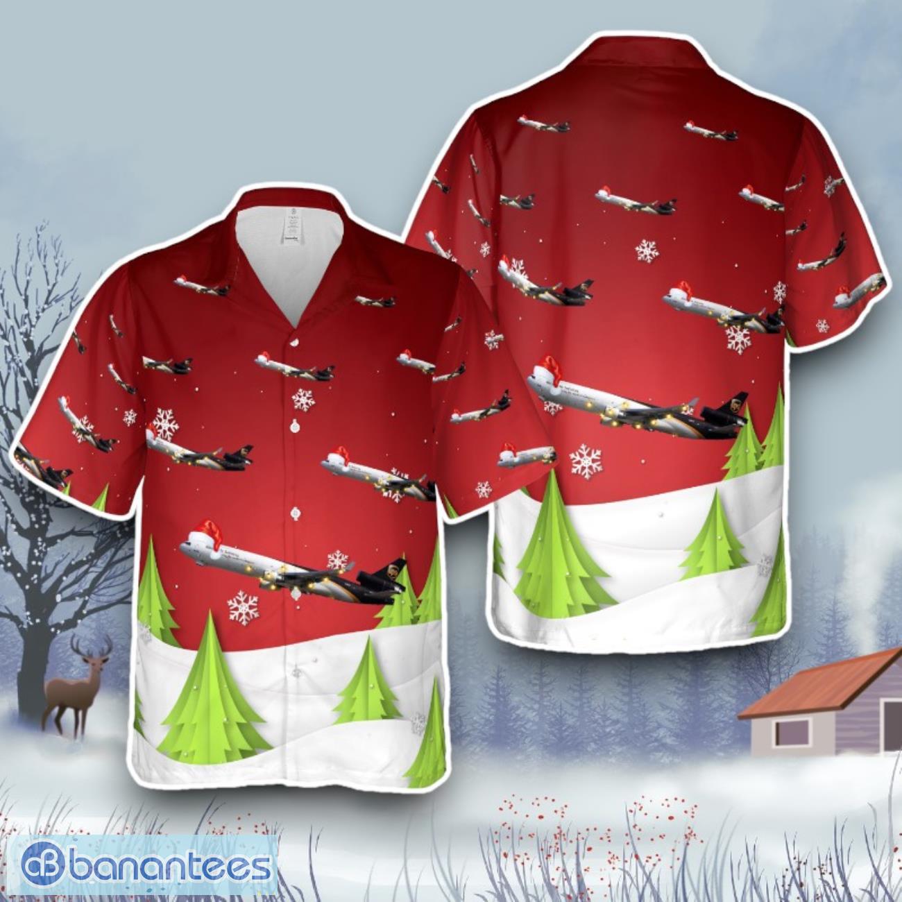 ups mcdonnell douglas md 11f christmas hawaiian shirt gift for all image UPS McDonnell Douglas MD-11(F) Christmas Hawaiian Shirt Gift For All Product Photo 1
