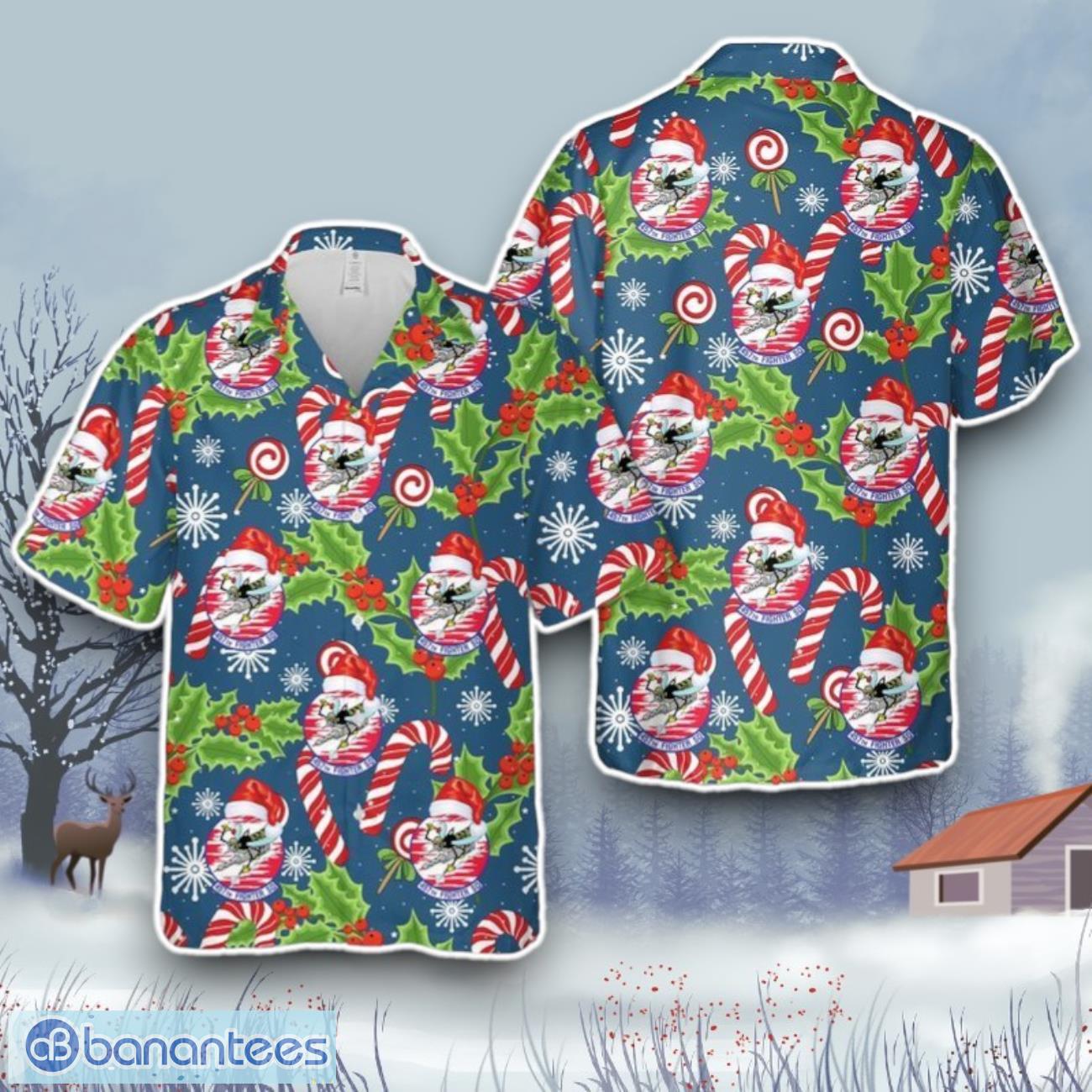 us air force 457th fighter squadron christmas hawaiian shirt gift for all image US Air Force 457th Fighter Squadron Christmas Hawaiian Shirt Gift For All Product Photo 1