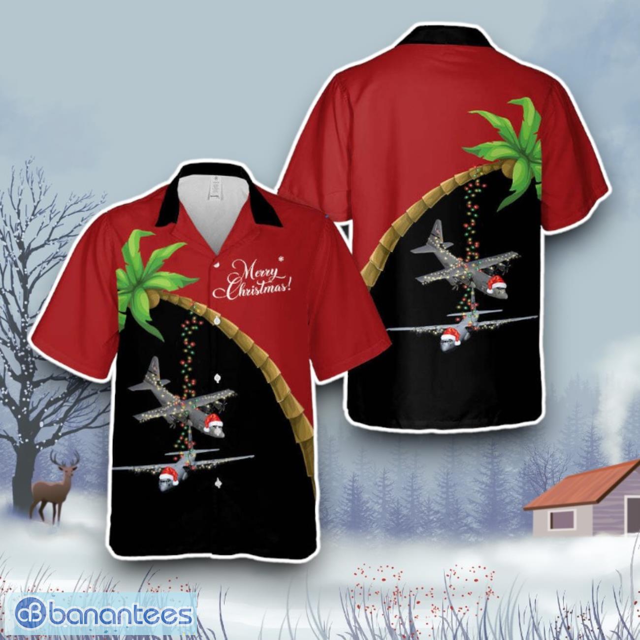 us air force lockheed c 130 hercules christmas hawaiian shirt gift for all image US Air Force Lockheed C-130 Hercules Christmas Hawaiian Shirt Gift For All Product Photo 1